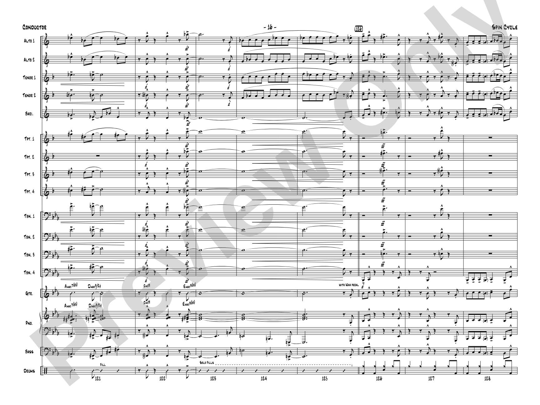 Spin Cycle: Jazz Ensemble Conductor Score & Parts