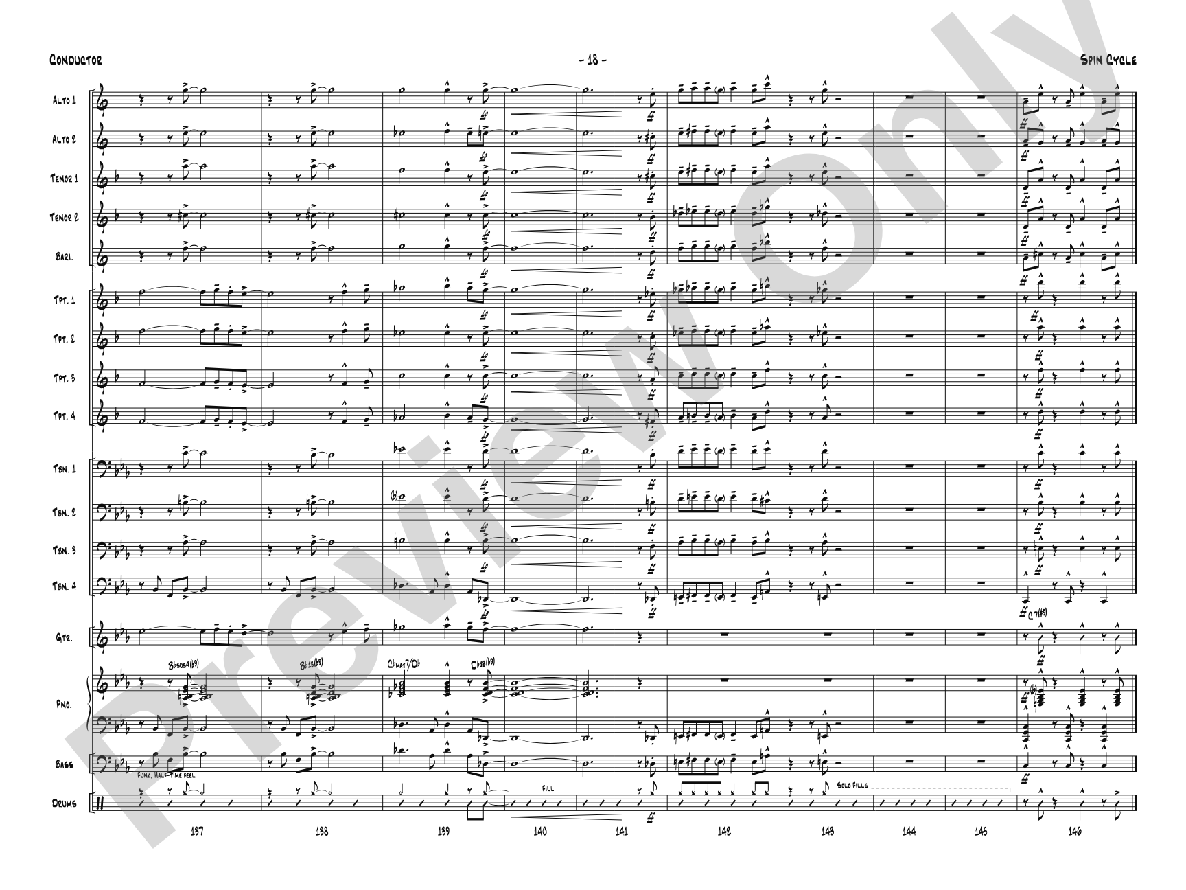 Spin Cycle: Jazz Ensemble Conductor Score & Parts