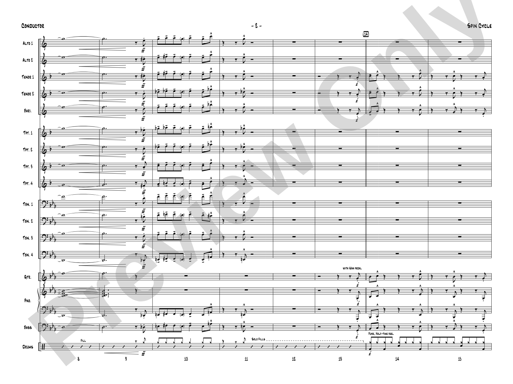 Spin Cycle: Jazz Ensemble Conductor Score & Parts
