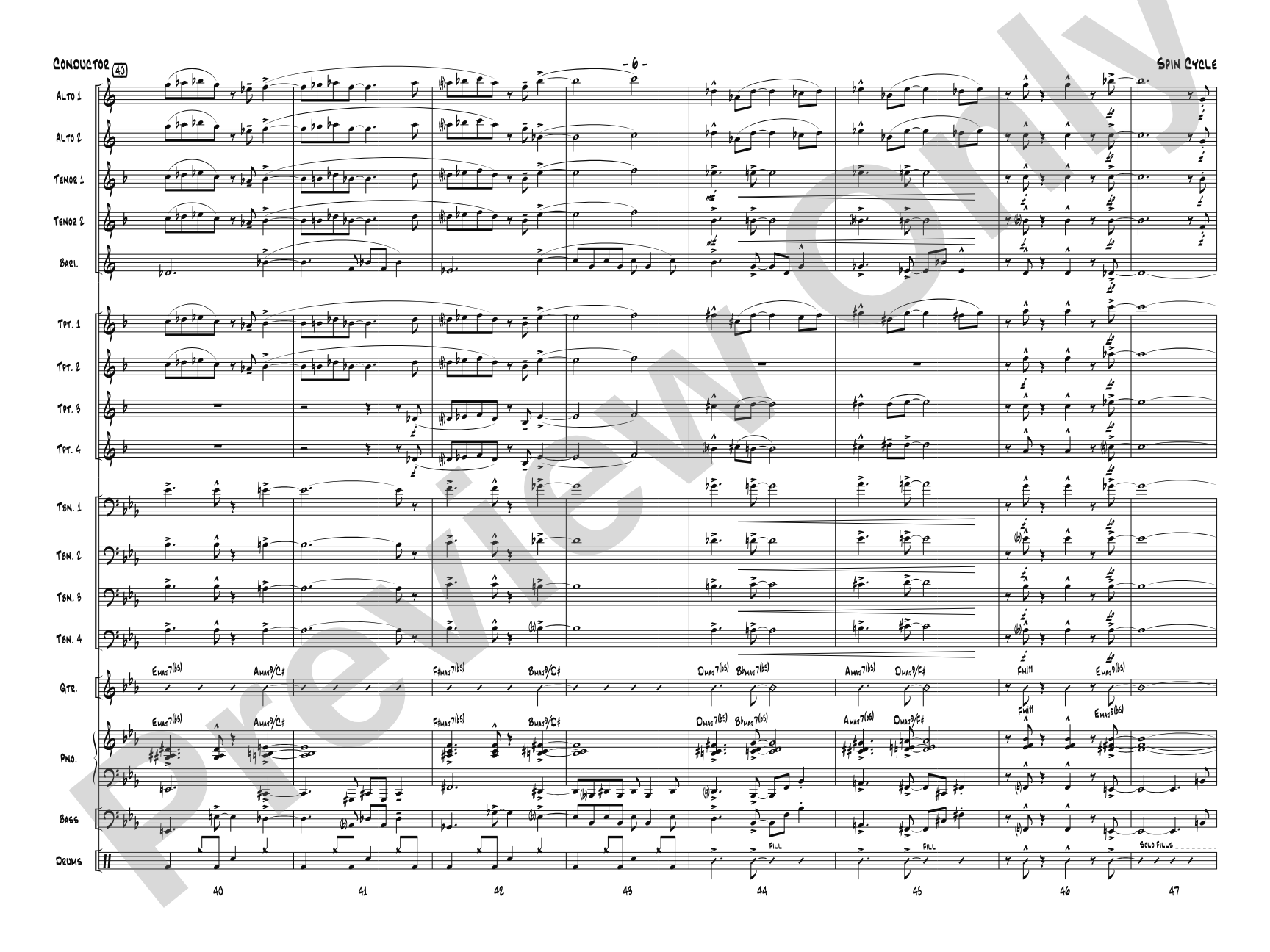 Spin Cycle: Jazz Ensemble Conductor Score & Parts