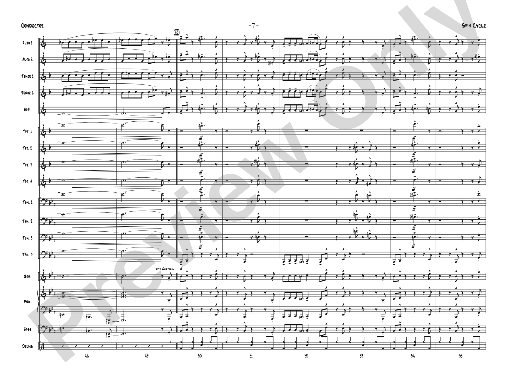 Spin Cycle: Jazz Ensemble Conductor Score & Parts