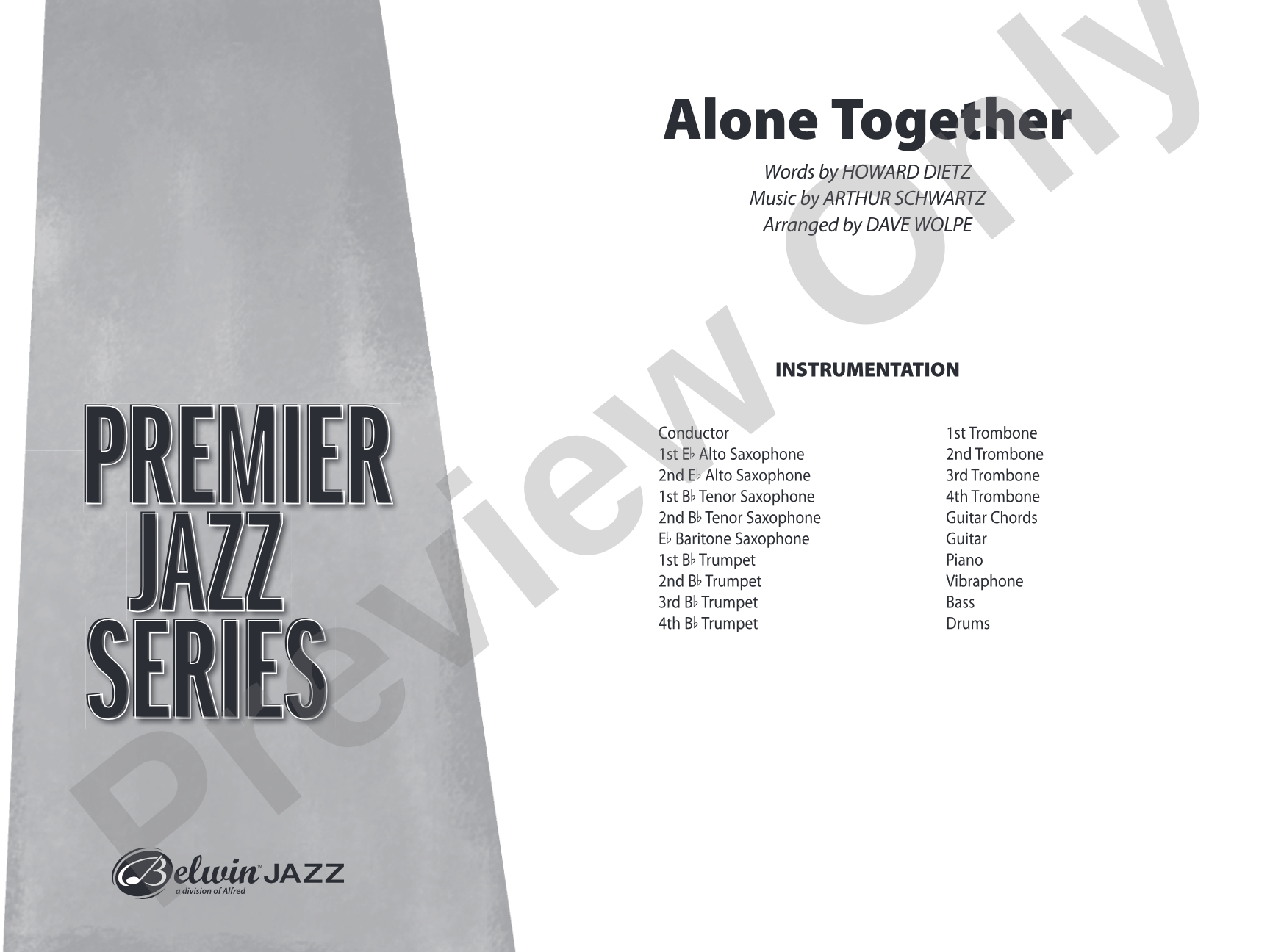 Alone Together: Jazz Ensemble Conductor Score & Parts