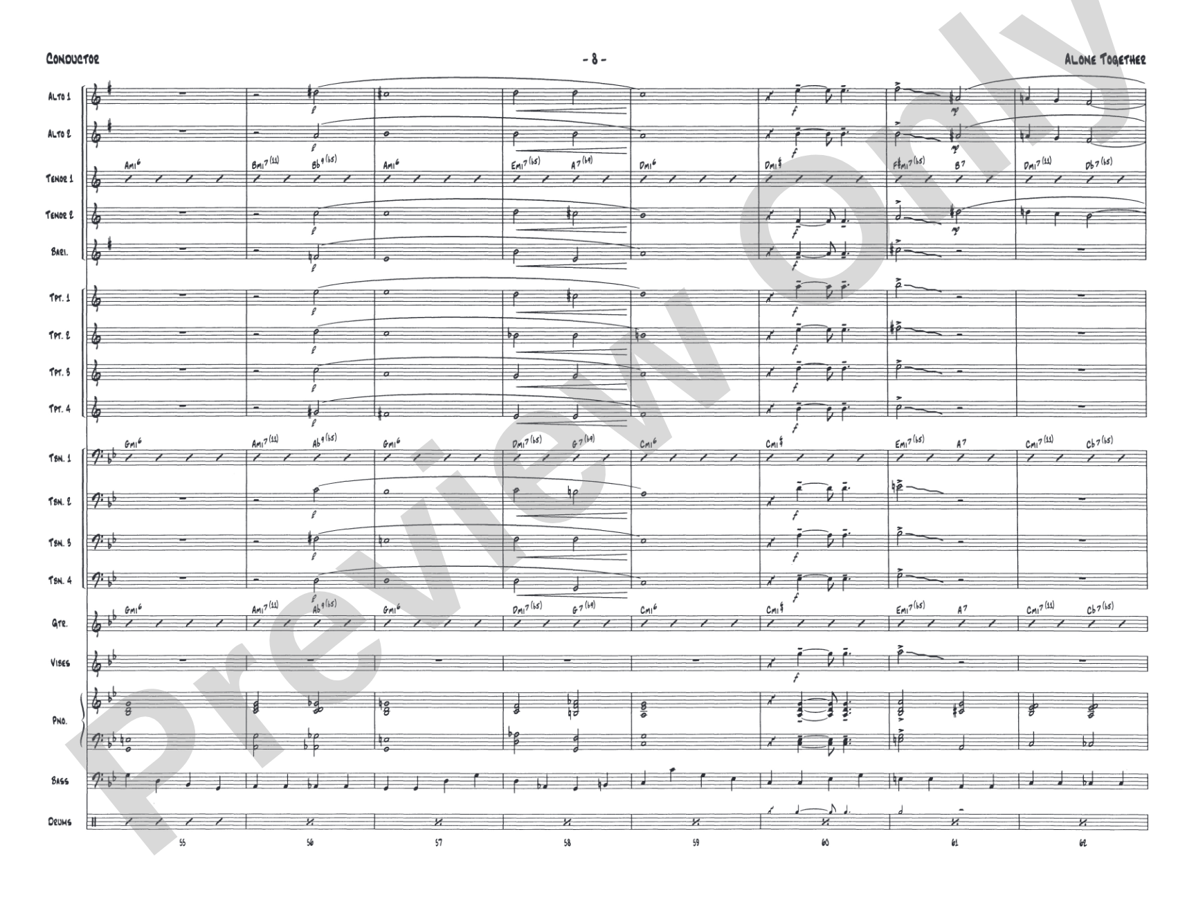 Alone Together: Jazz Ensemble Conductor Score & Parts