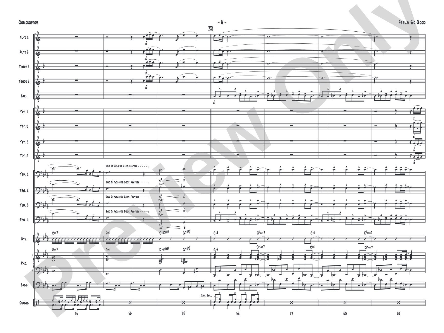Feels So Good: Jazz Ensemble Conductor Score & Parts