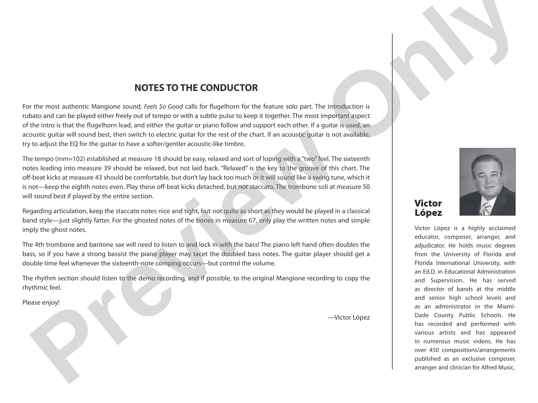 Feels So Good: Jazz Ensemble Conductor Score & Parts