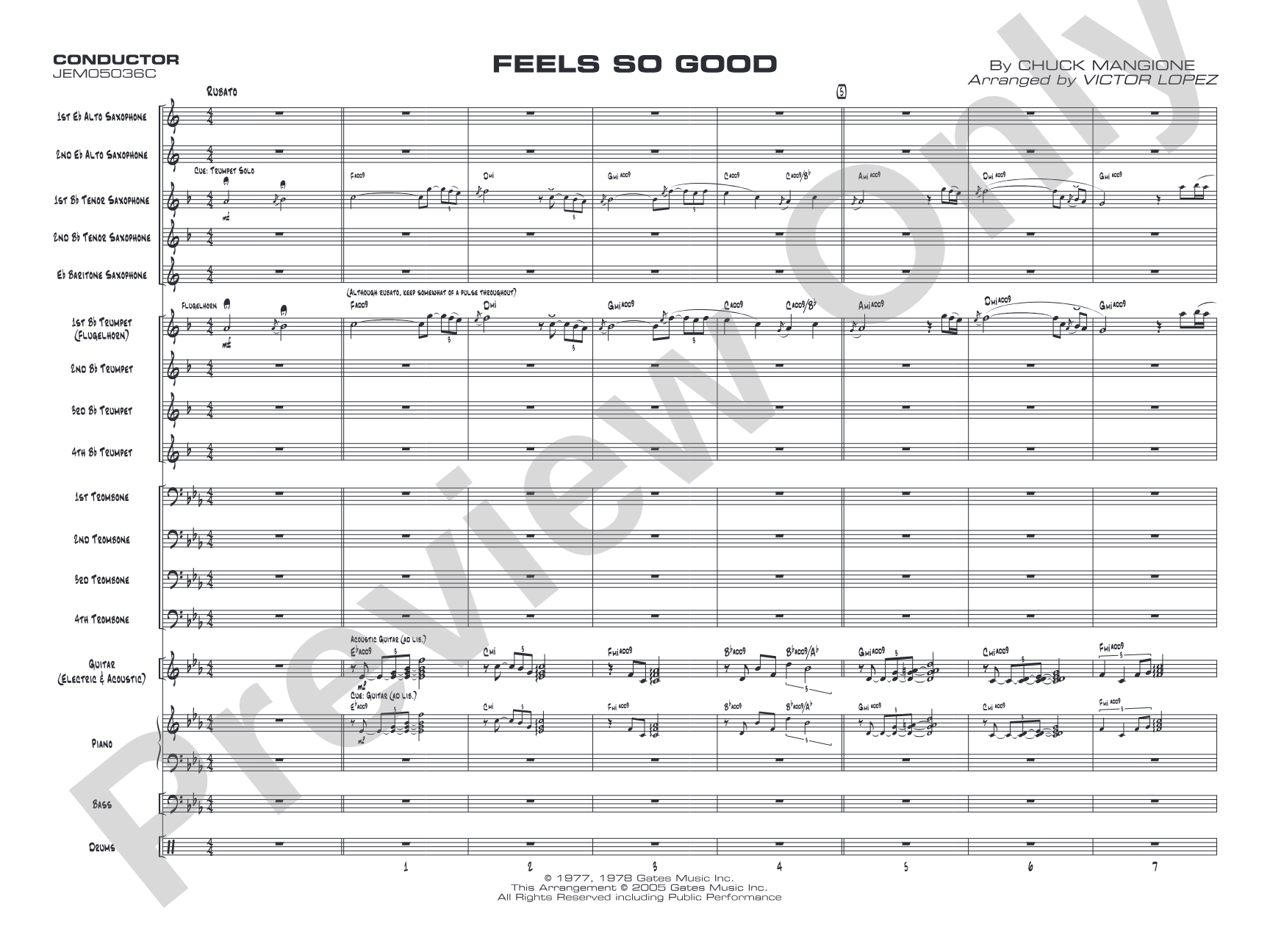 Feels So Good: Jazz Ensemble Conductor Score & Parts