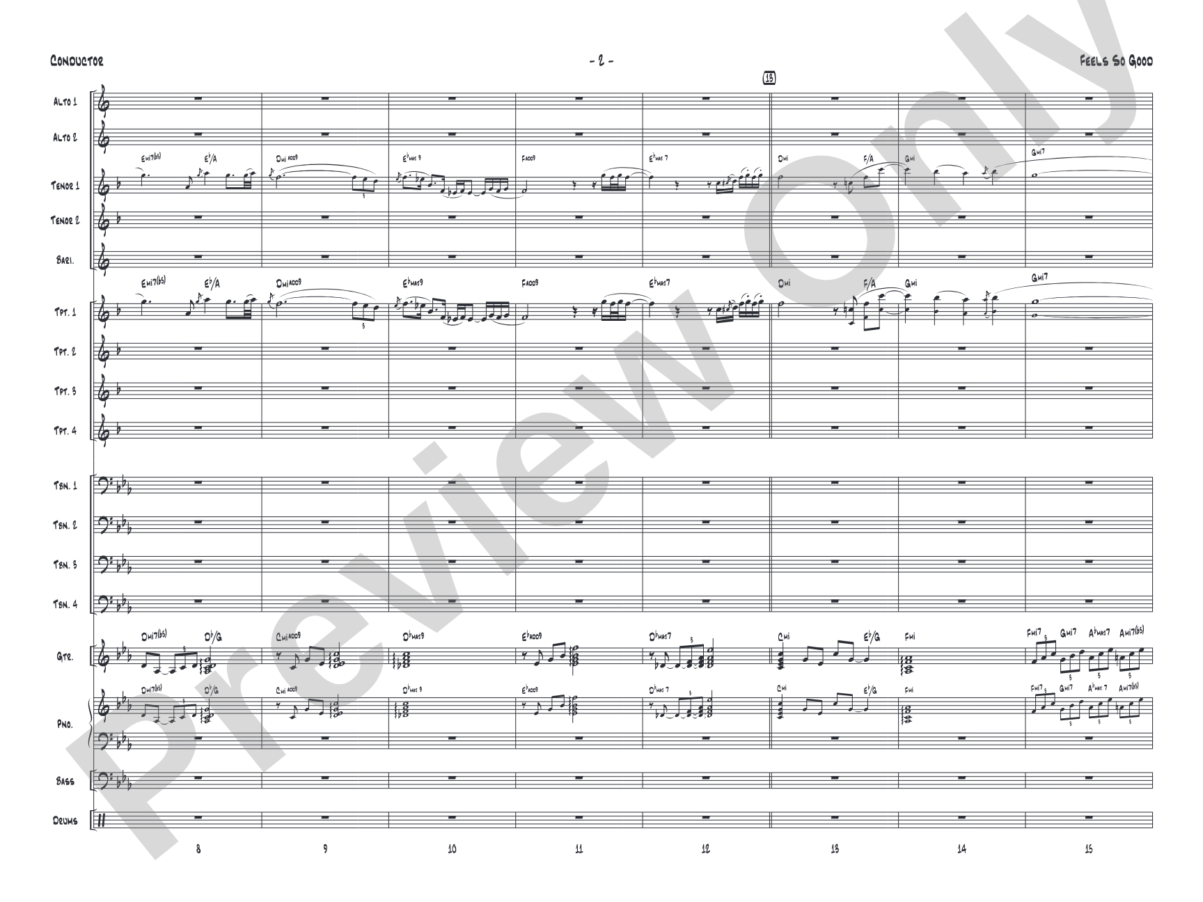Feels So Good: Jazz Ensemble Conductor Score & Parts