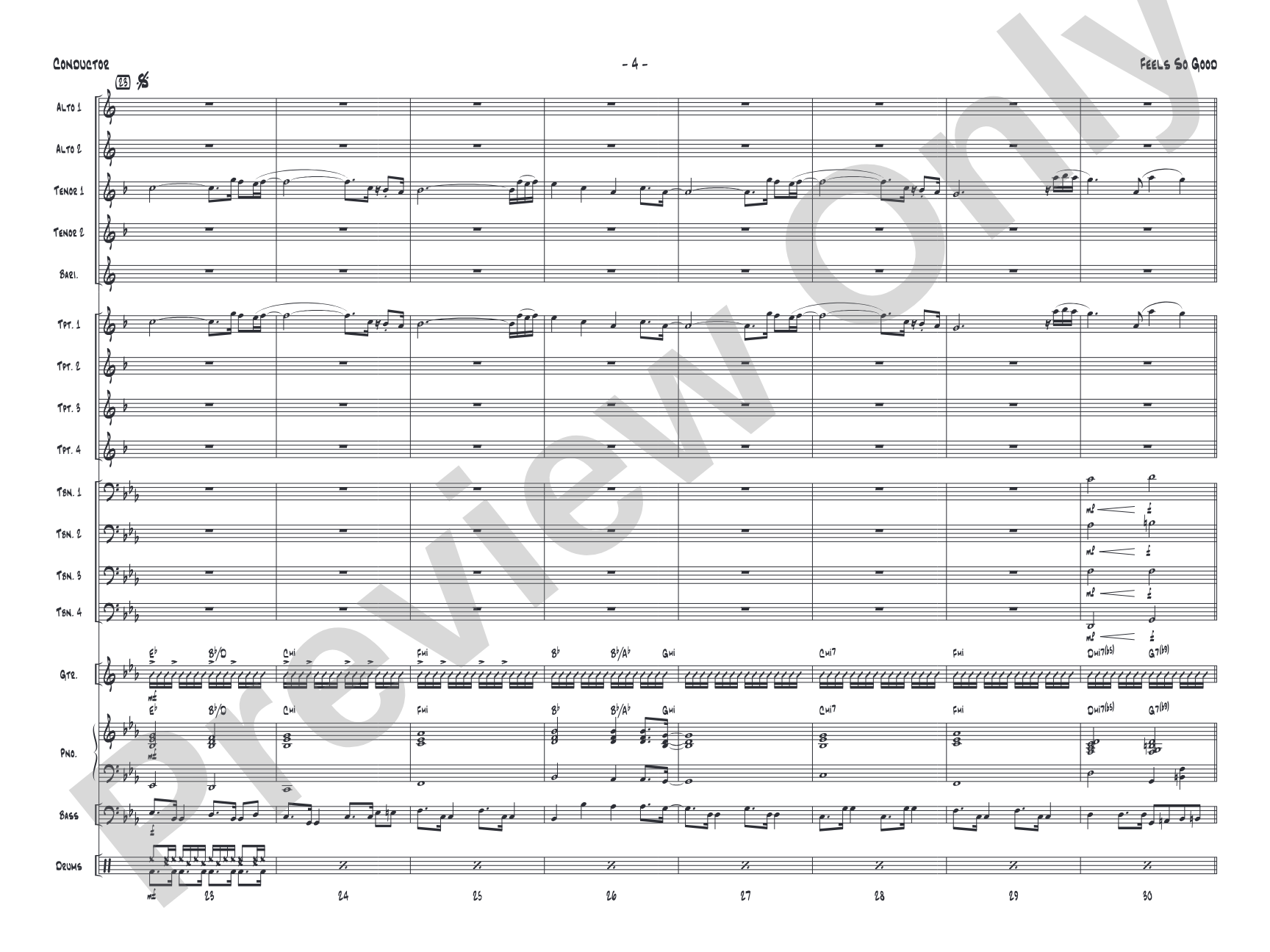 Feels So Good: Jazz Ensemble Conductor Score & Parts