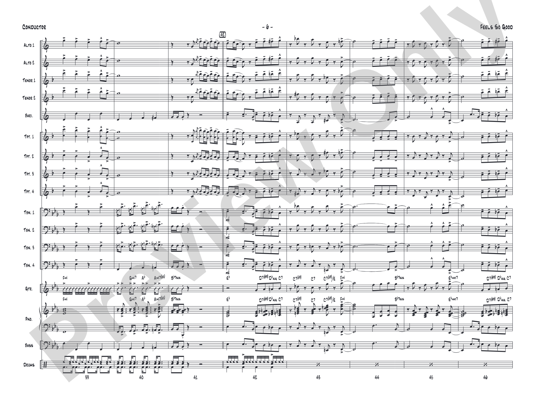 Feels So Good: Jazz Ensemble Conductor Score & Parts