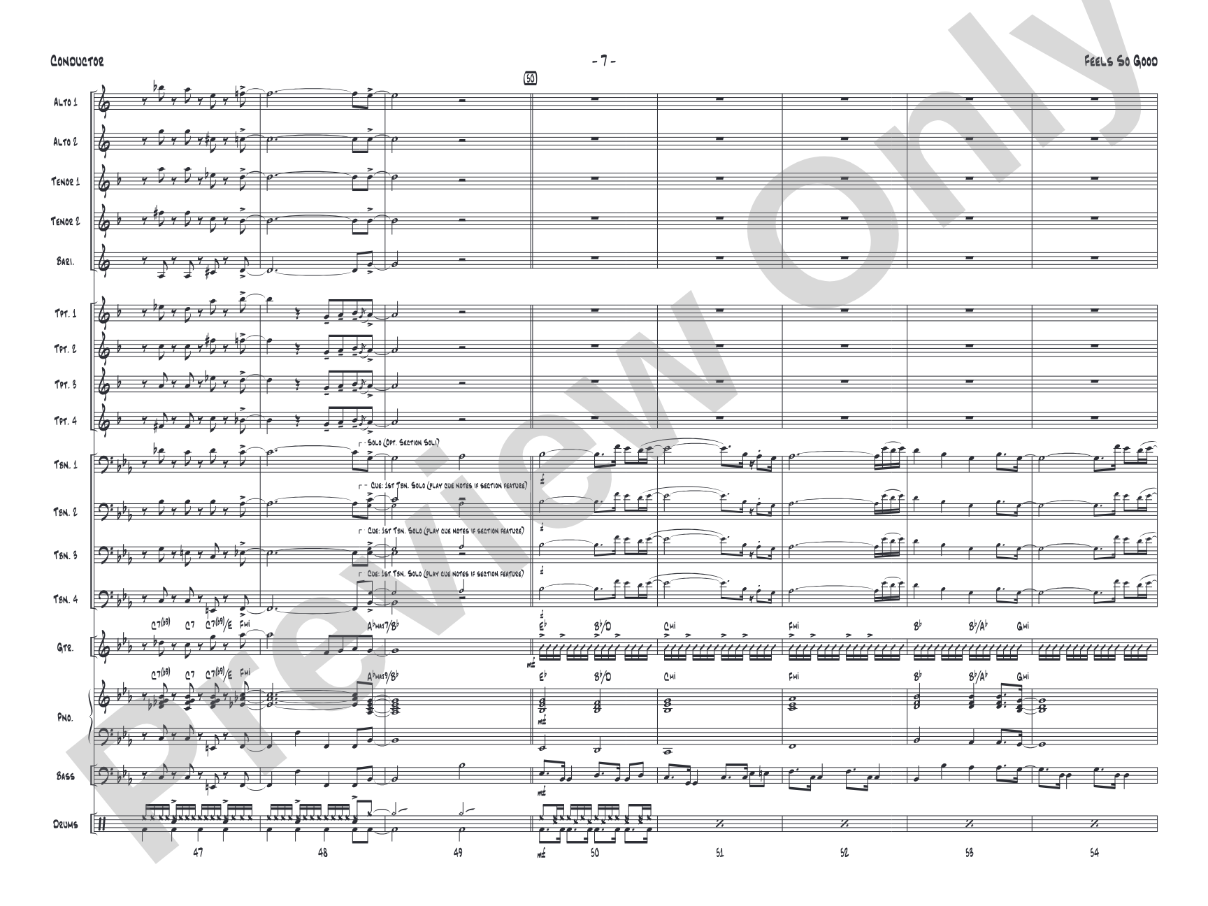 Feels So Good: Jazz Ensemble Conductor Score & Parts