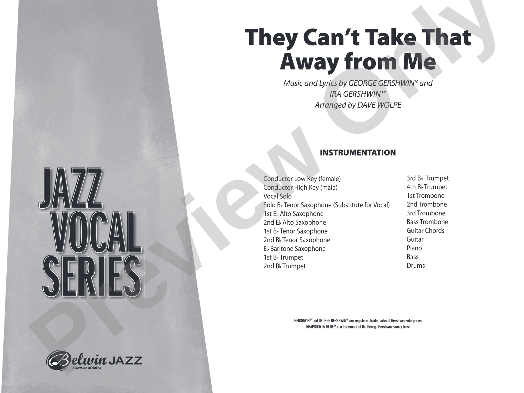 They Can't Take That Away from Me: Score