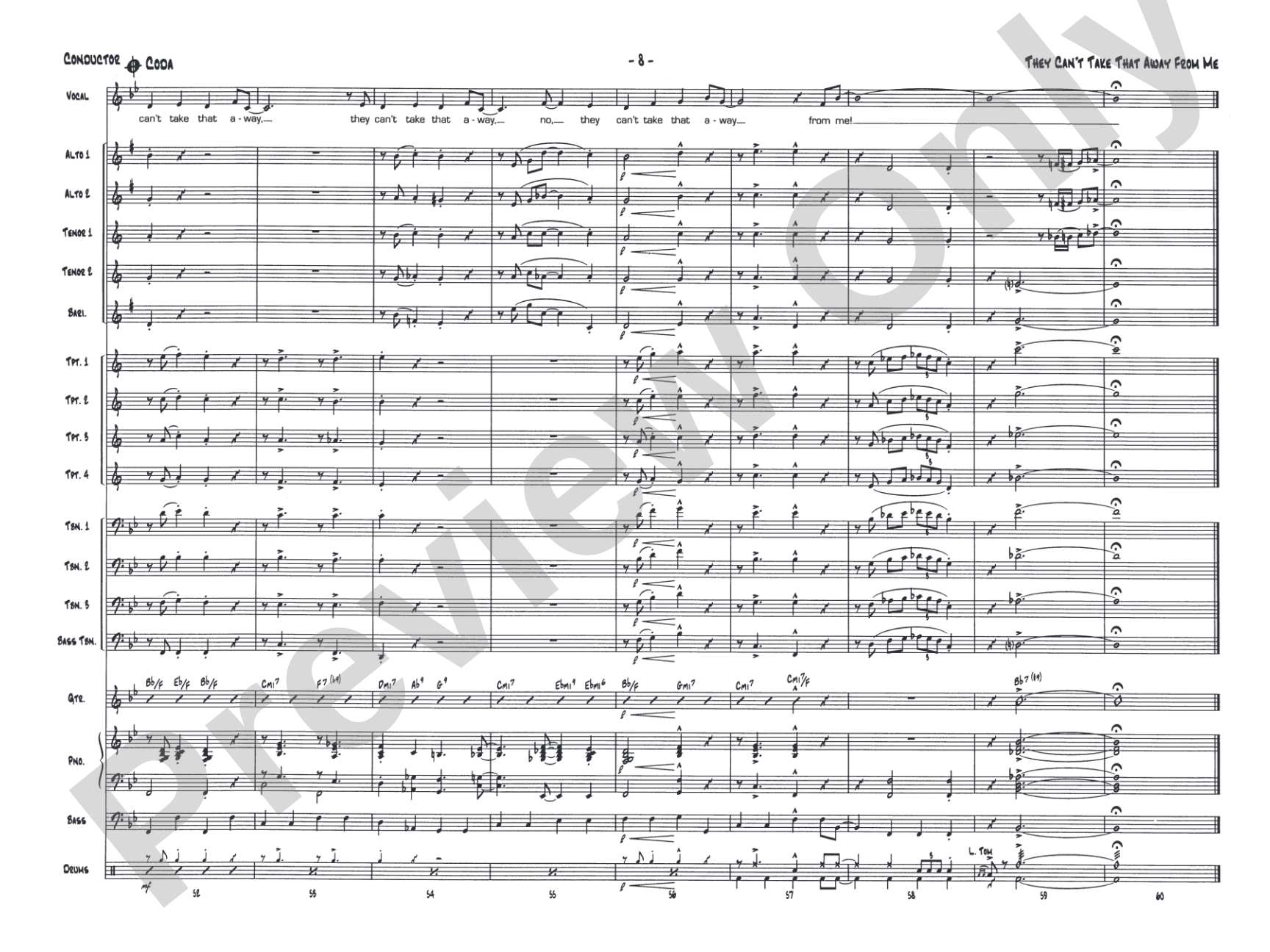 They Can't Take That Away from Me: Score