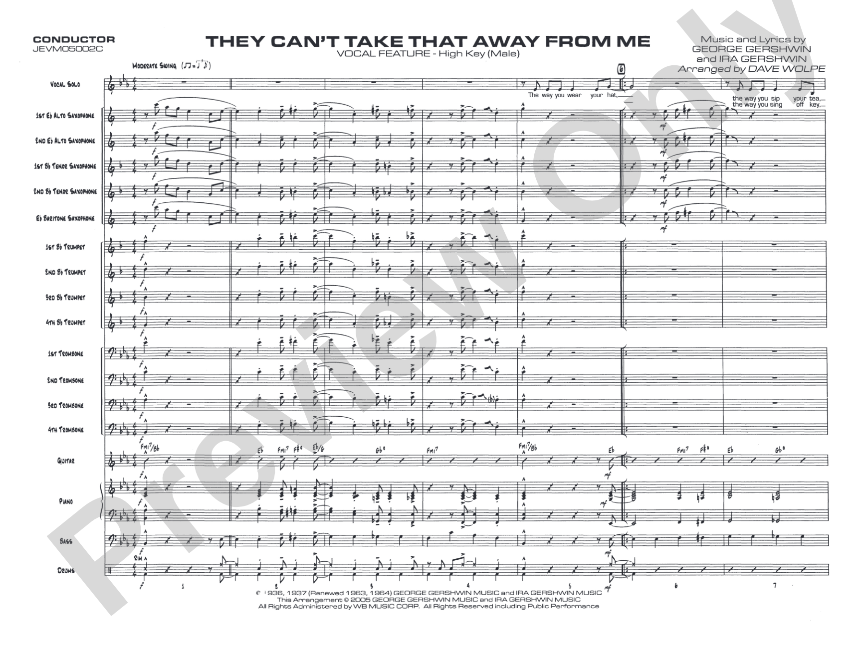 They Can't Take That Away from Me: Score