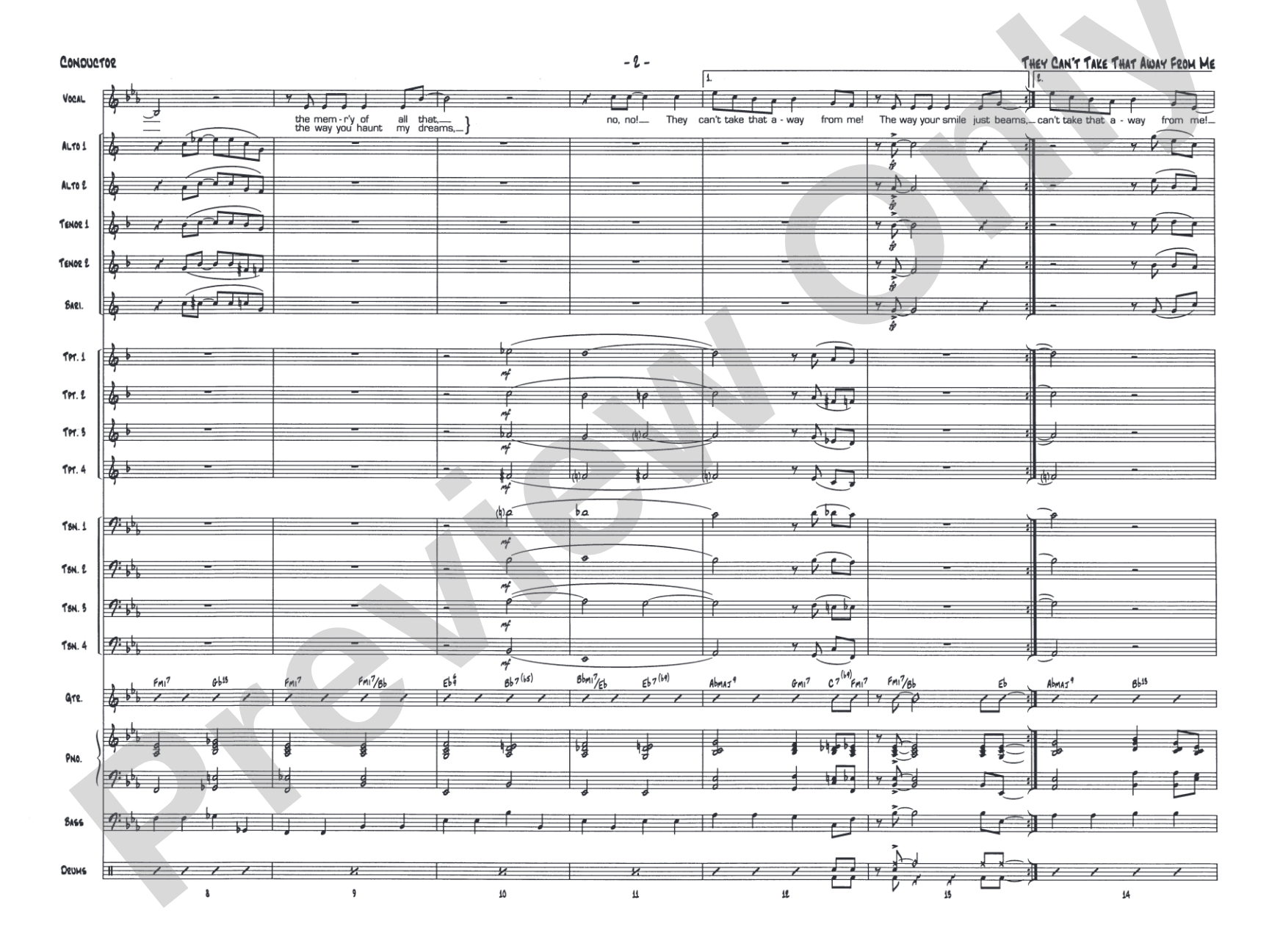 They Can't Take That Away from Me: Score