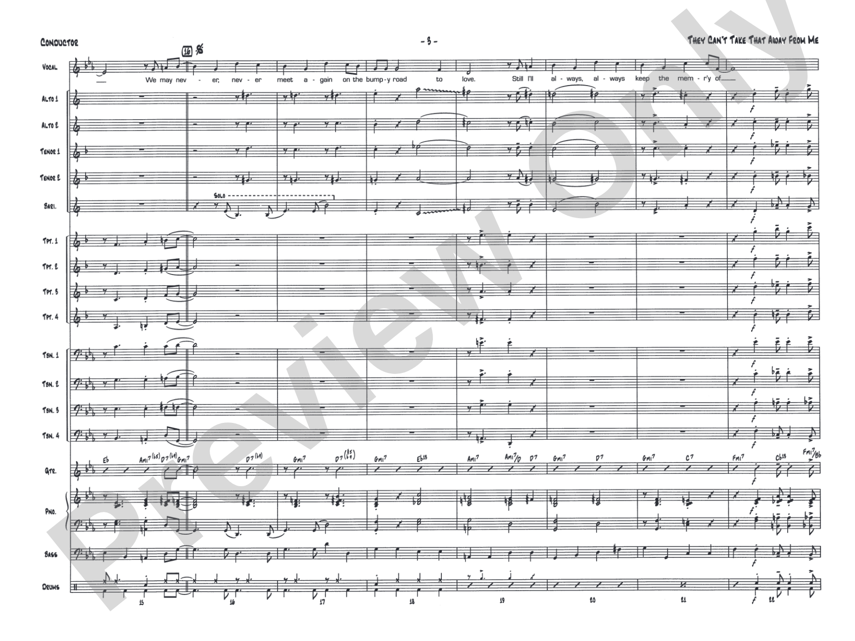 They Can't Take That Away from Me: Score