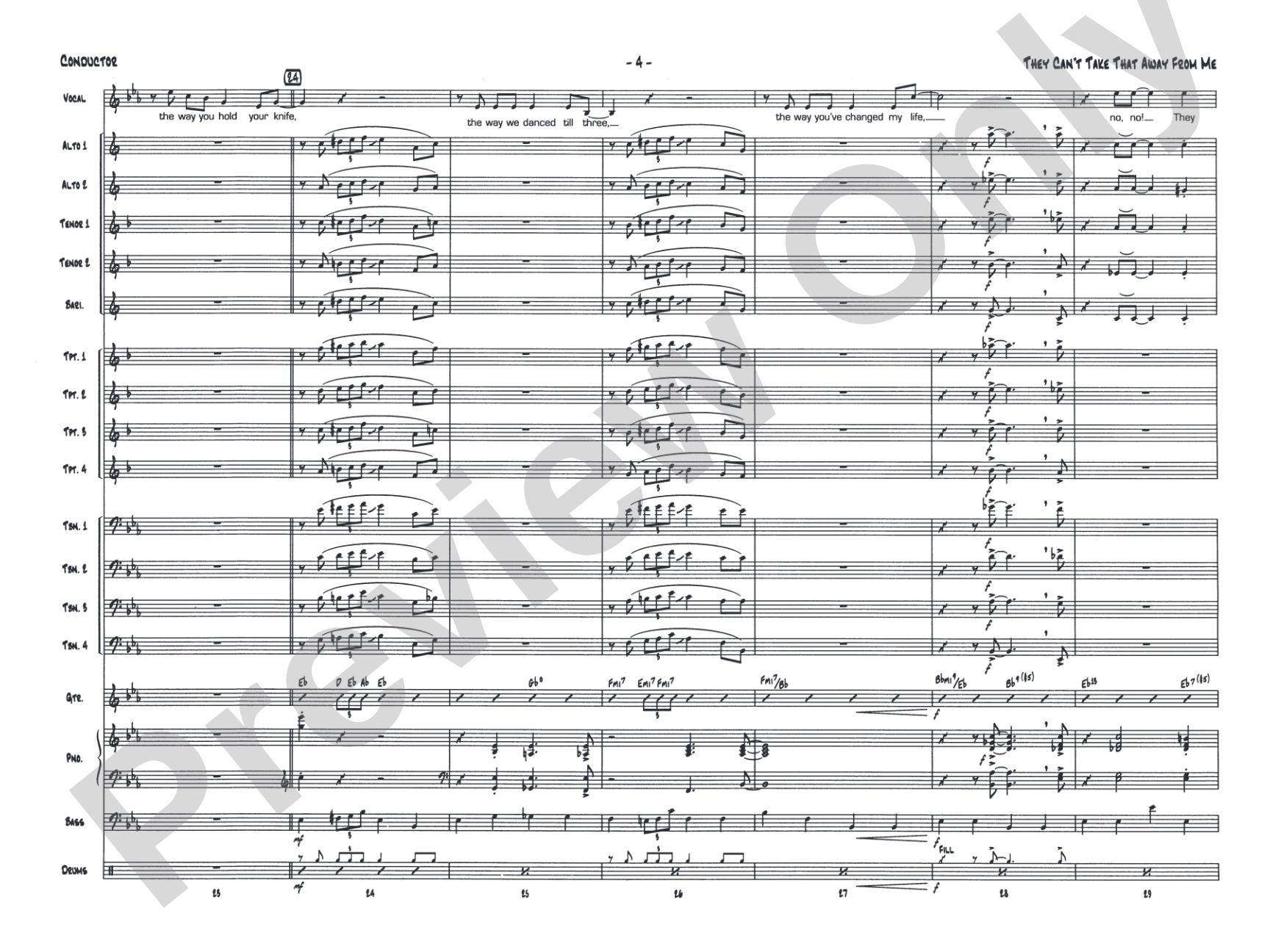 They Can't Take That Away from Me: Score