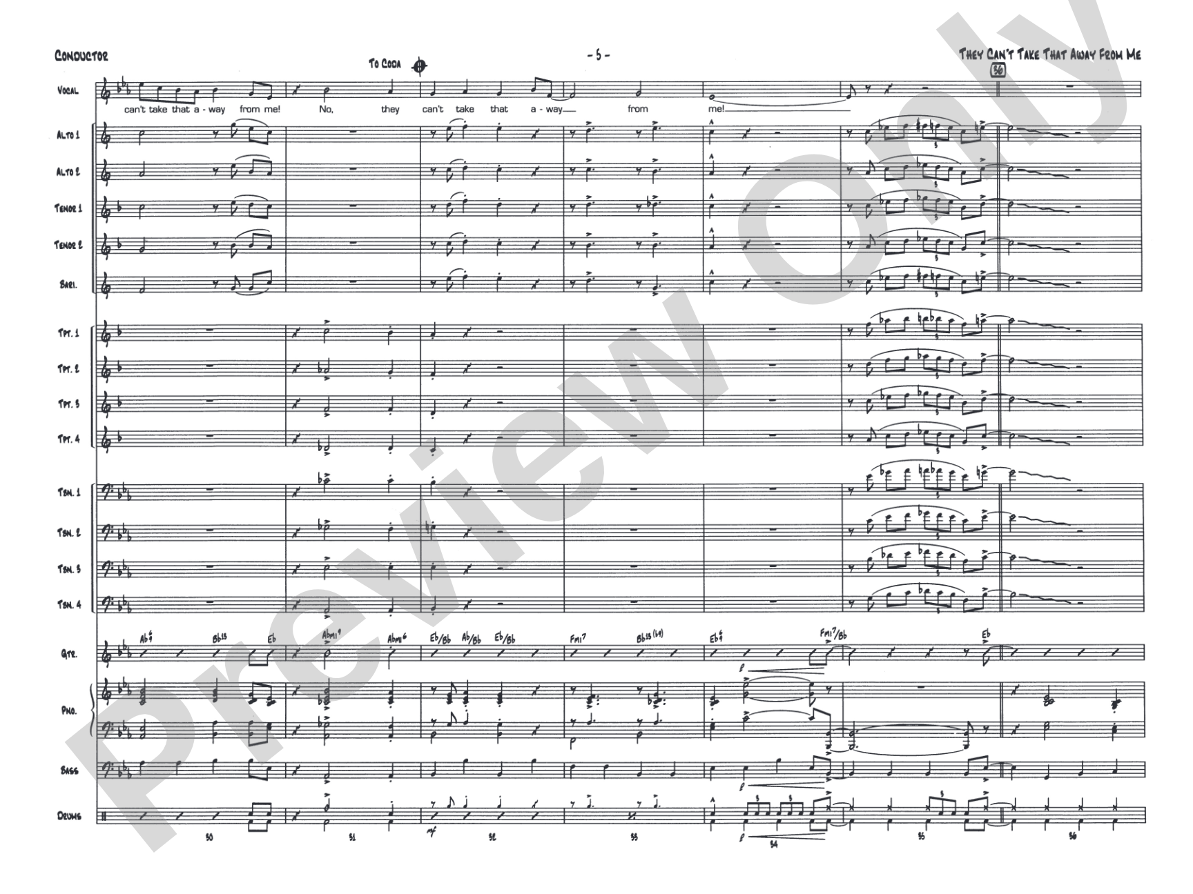 They Can't Take That Away from Me: Score