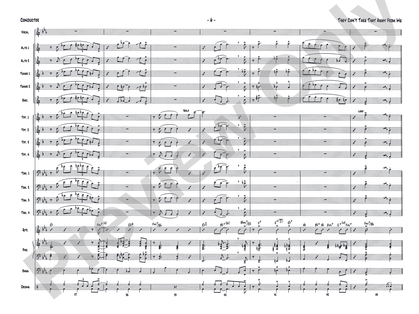 They Can't Take That Away from Me: Score