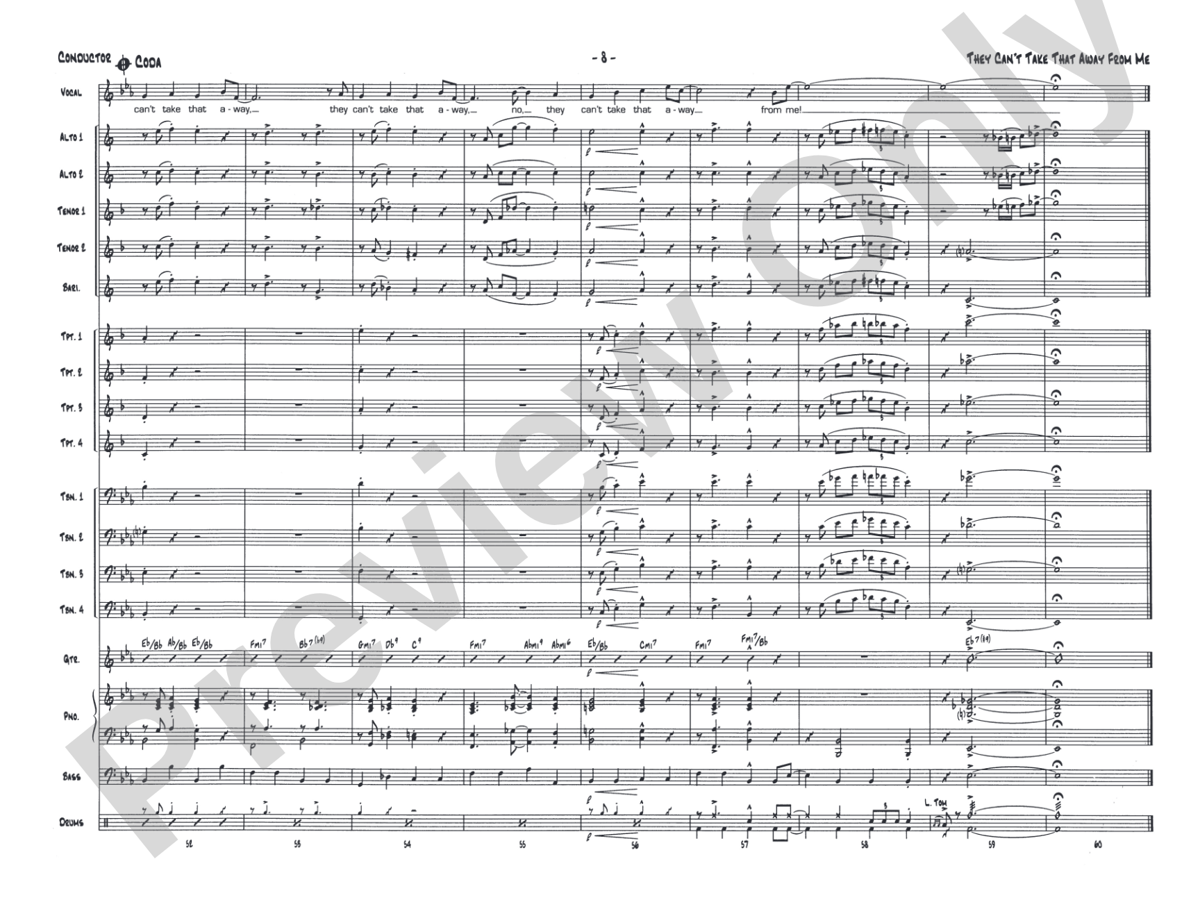 They Can't Take That Away from Me: Score