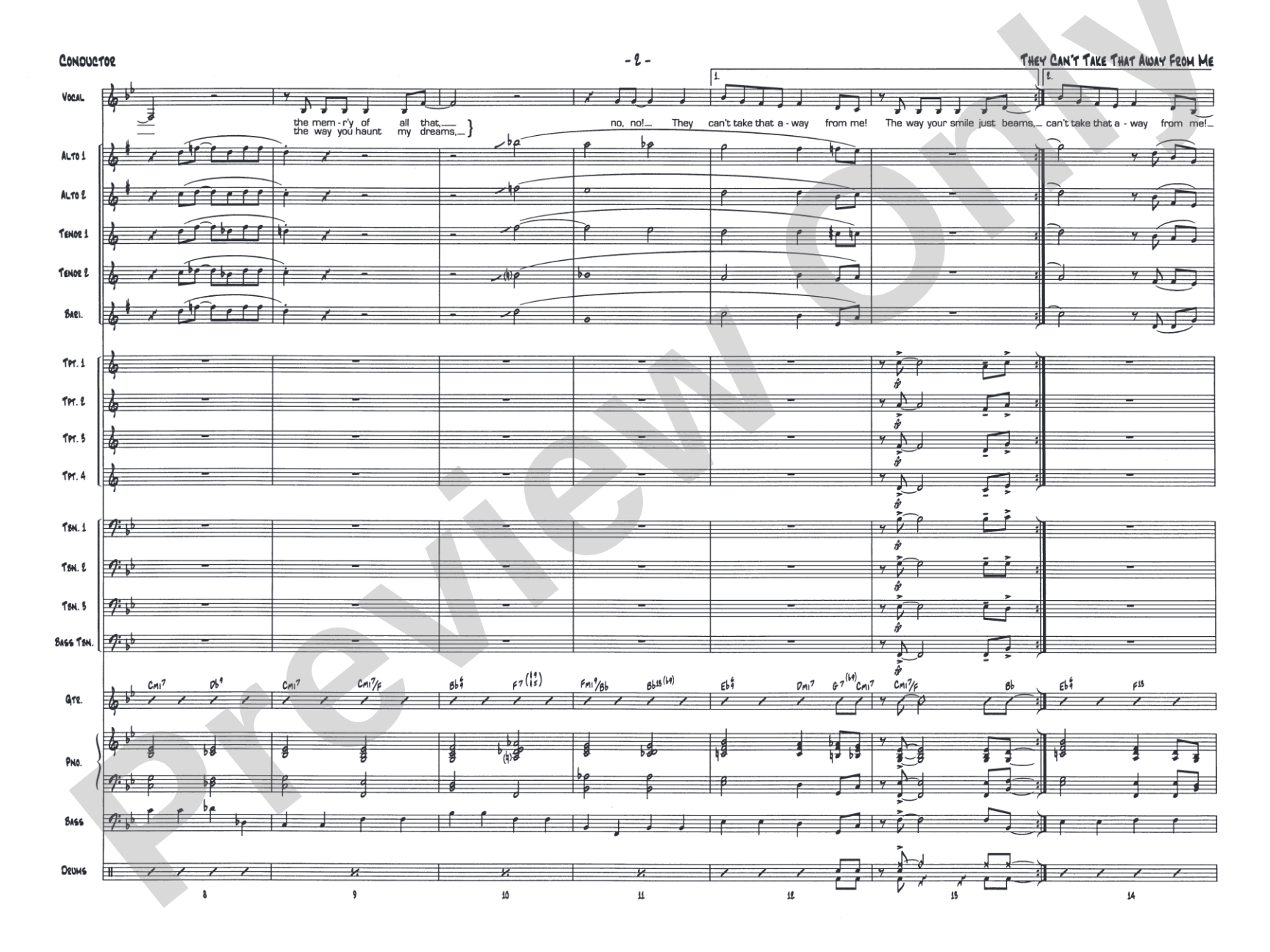 They Can't Take That Away from Me: Score