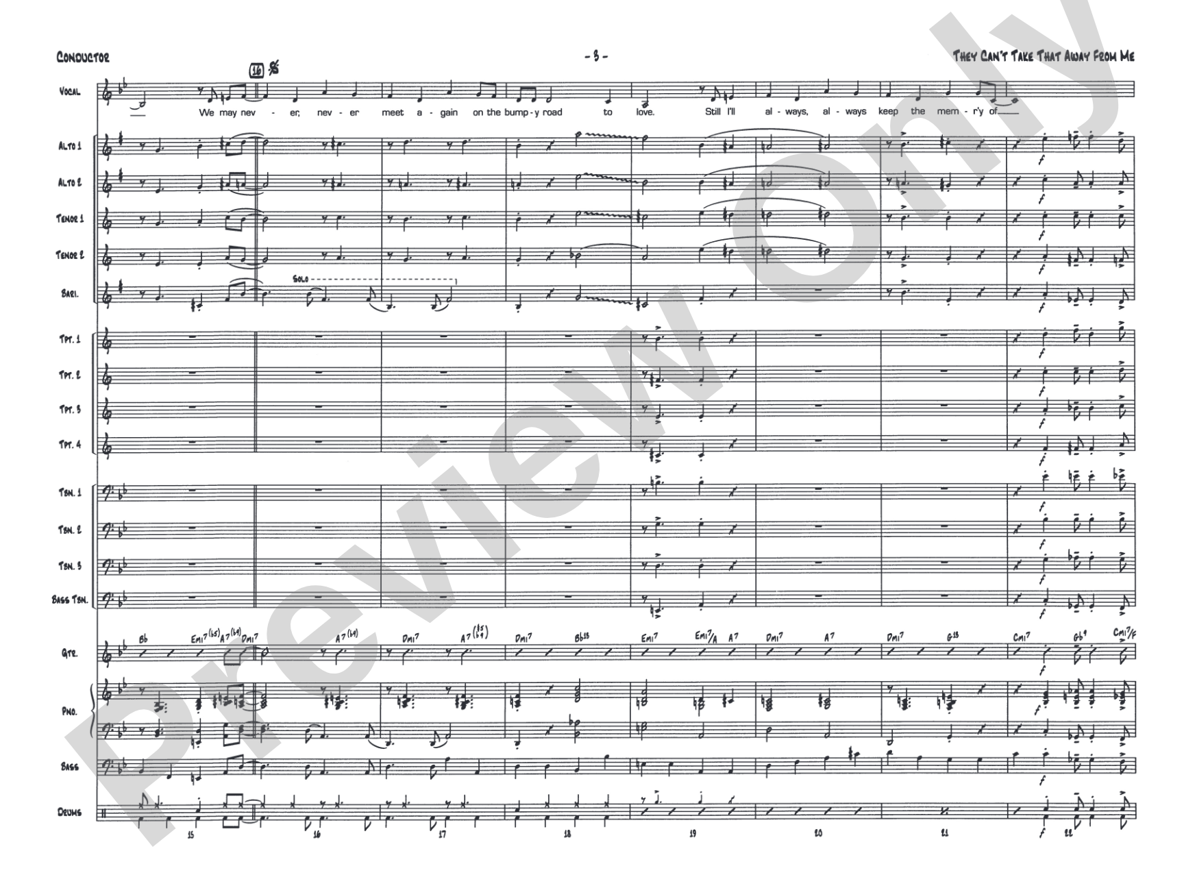 They Can't Take That Away from Me: Score