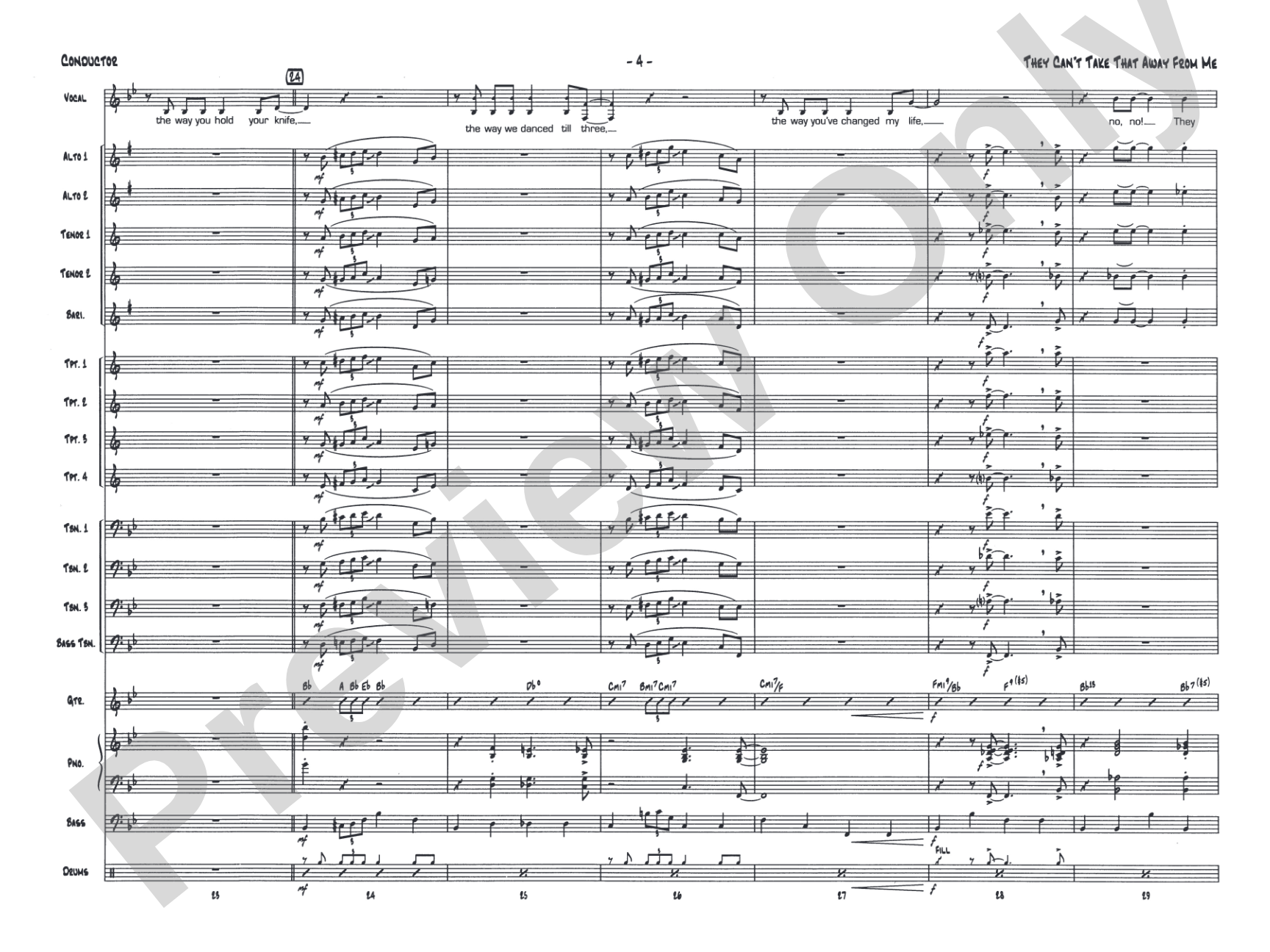 They Can't Take That Away from Me: Score