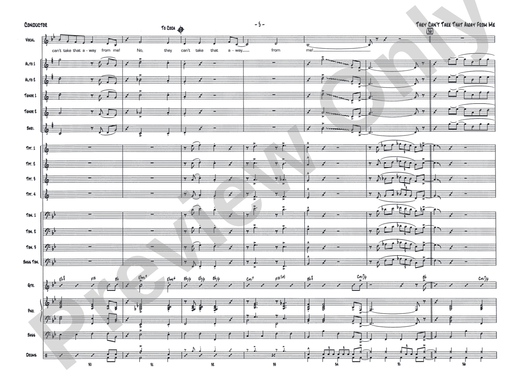 They Can't Take That Away from Me: Score