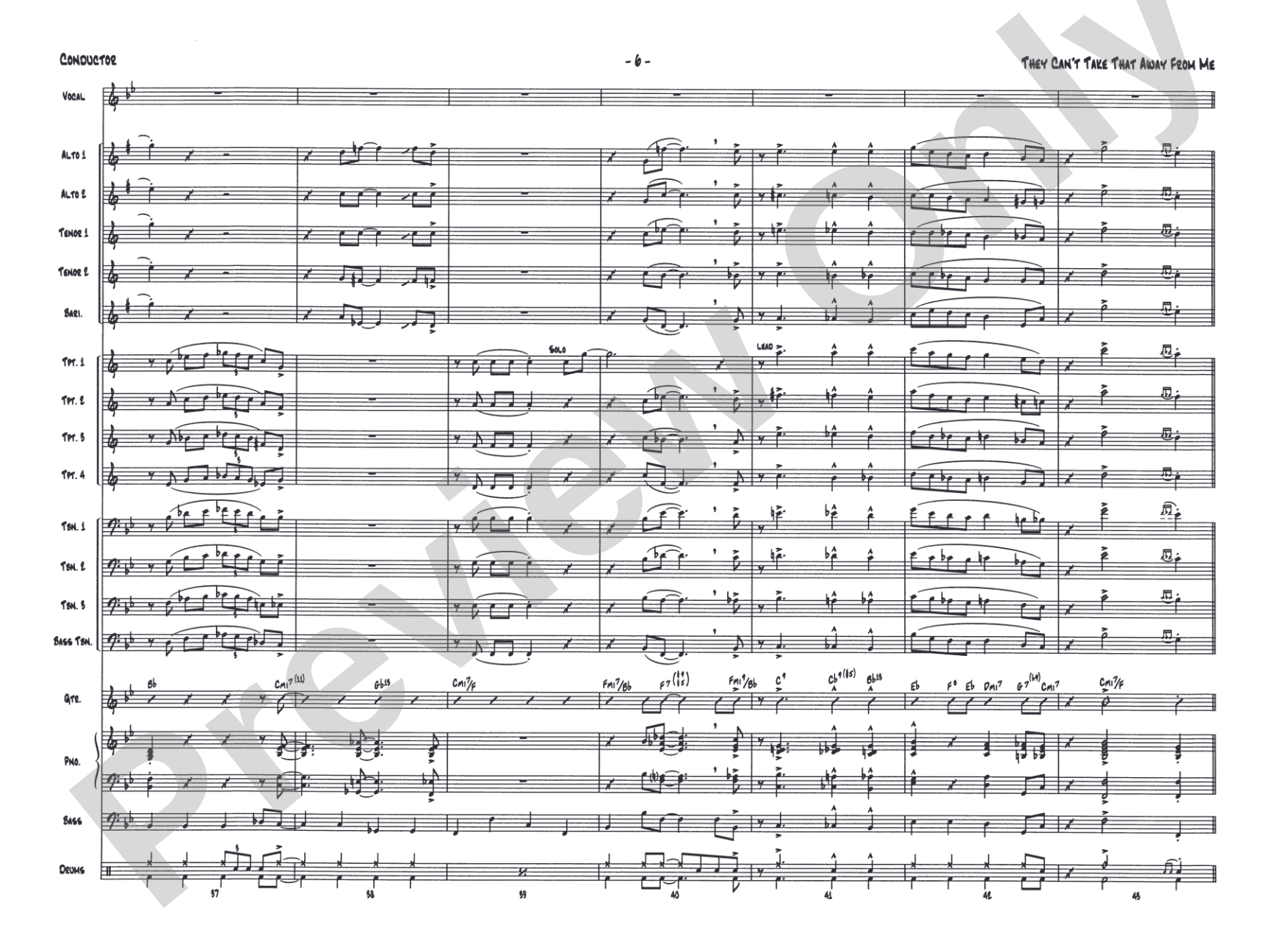 They Can't Take That Away from Me: Score