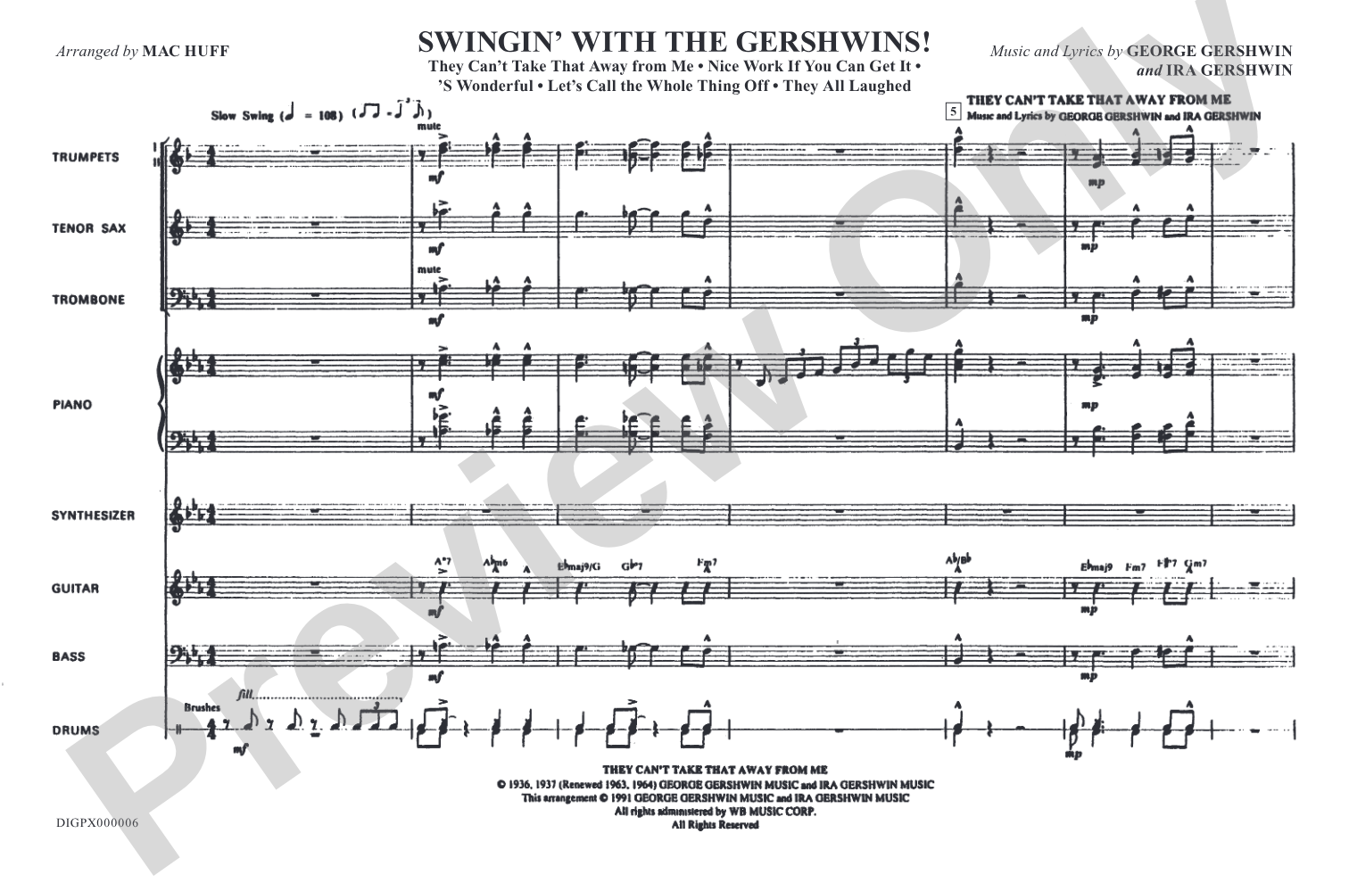 Swingin' with the Gershwins!: Choral Octavo Digital SoundPax