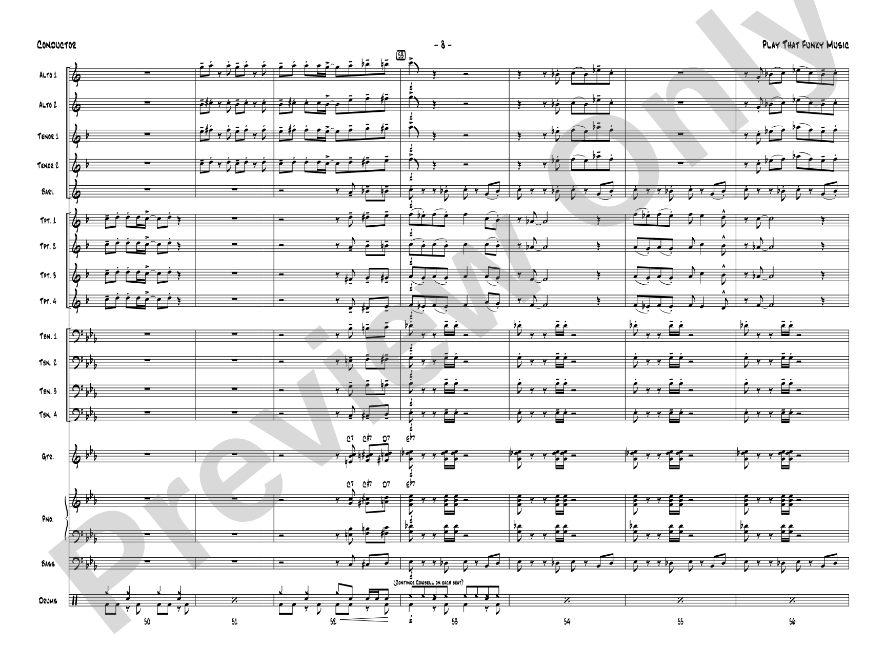 Play That Funky Music: Jazz Ensemble Conductor Score & Parts