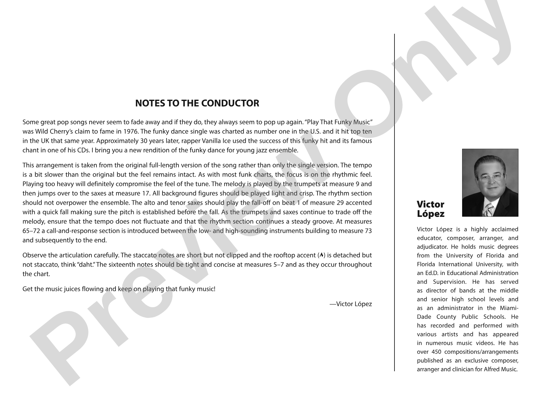 Play That Funky Music: Jazz Ensemble Conductor Score & Parts