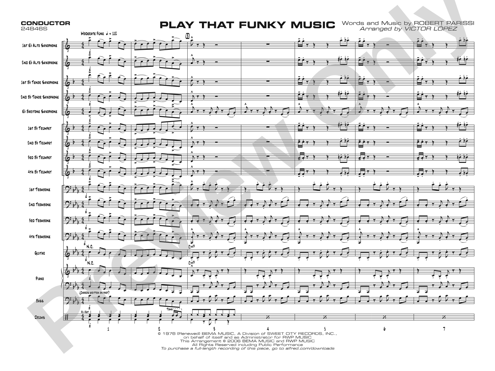 Play That Funky Music: Jazz Ensemble Conductor Score & Parts