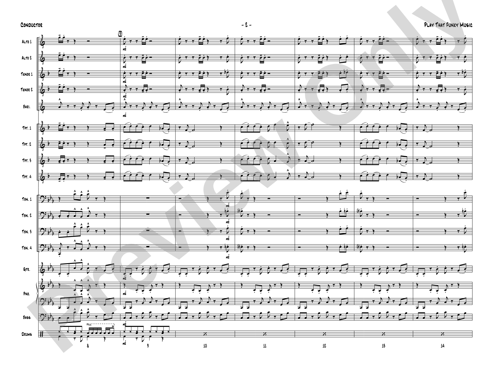 Play That Funky Music: Jazz Ensemble Conductor Score & Parts