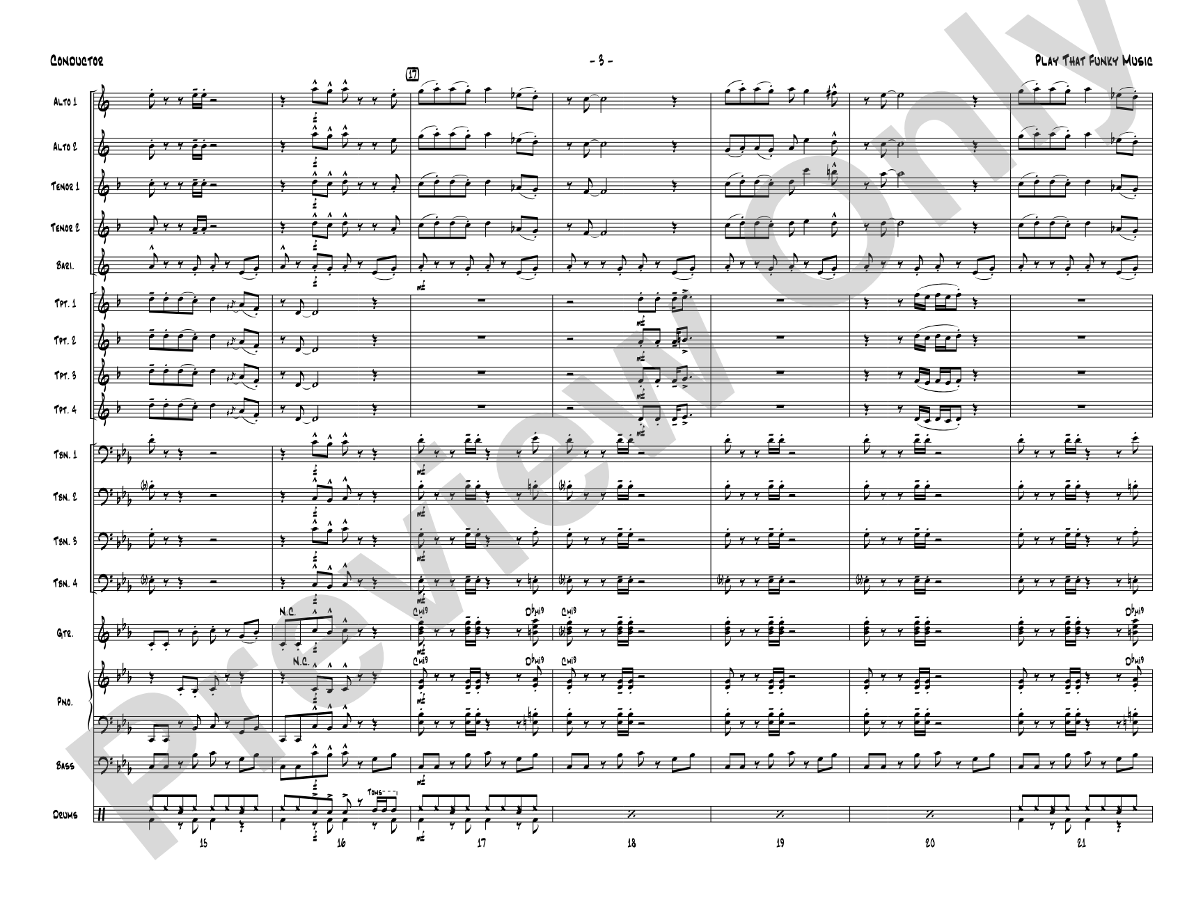 Play That Funky Music: Jazz Ensemble Conductor Score & Parts