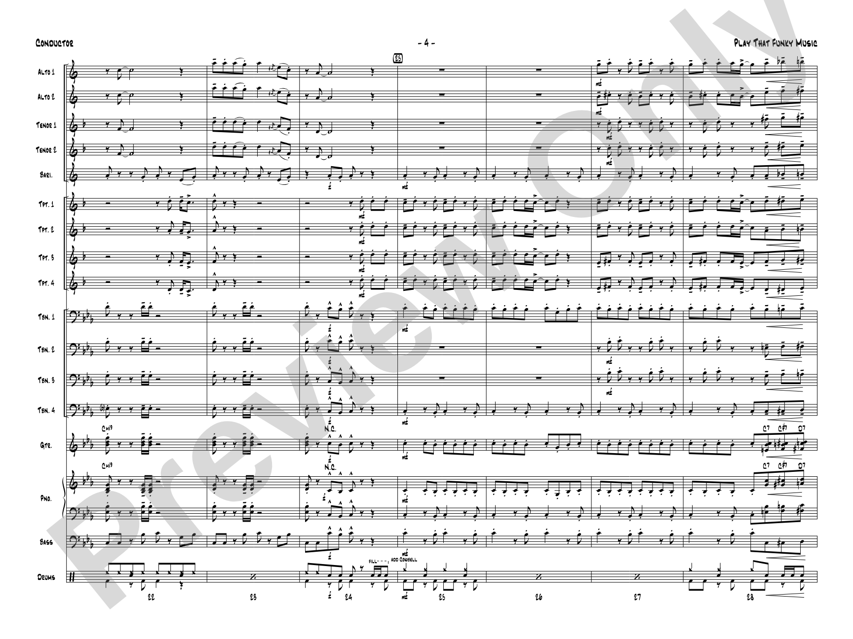 Play That Funky Music: Jazz Ensemble Conductor Score & Parts