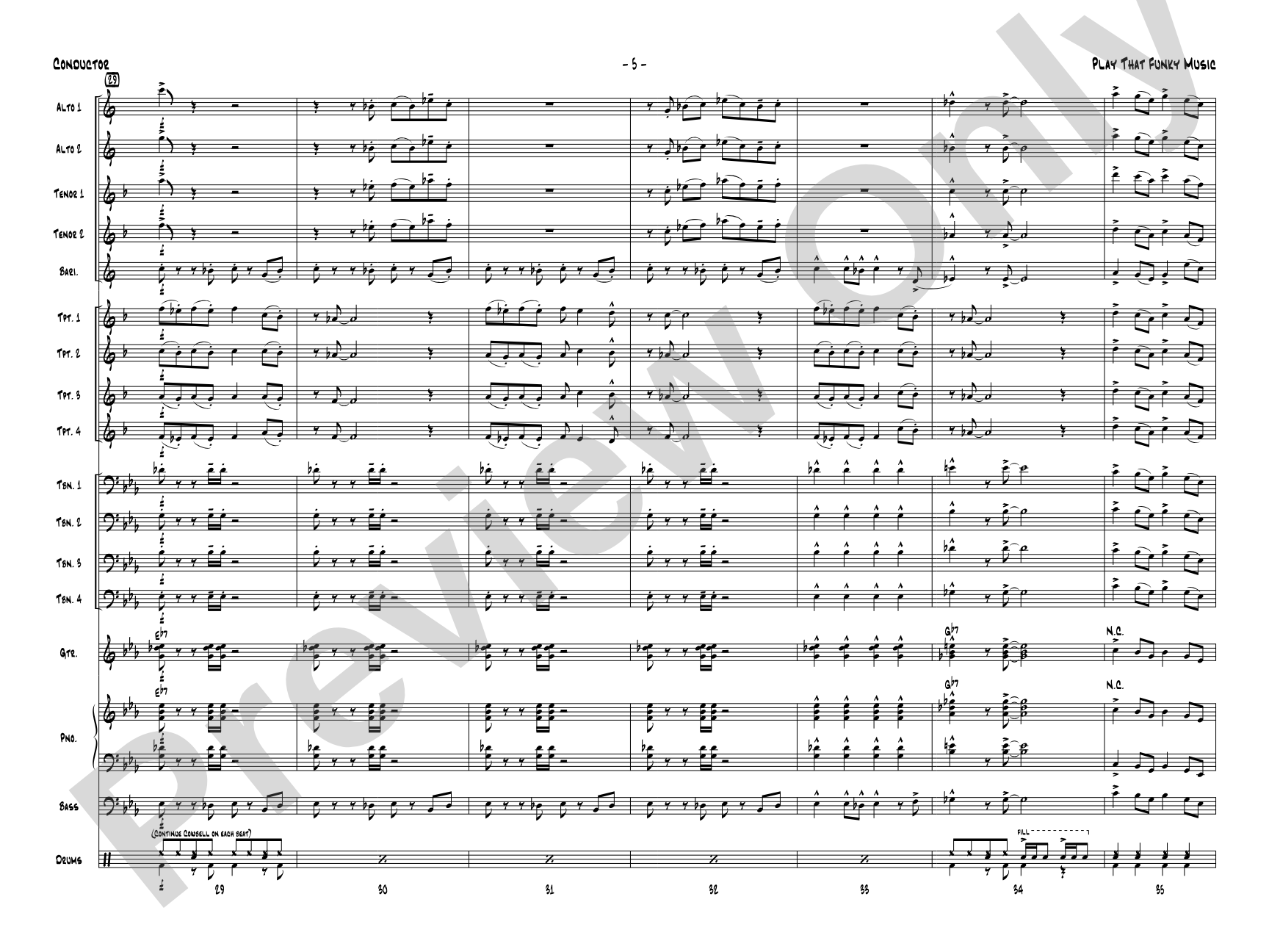 Play That Funky Music: Jazz Ensemble Conductor Score & Parts