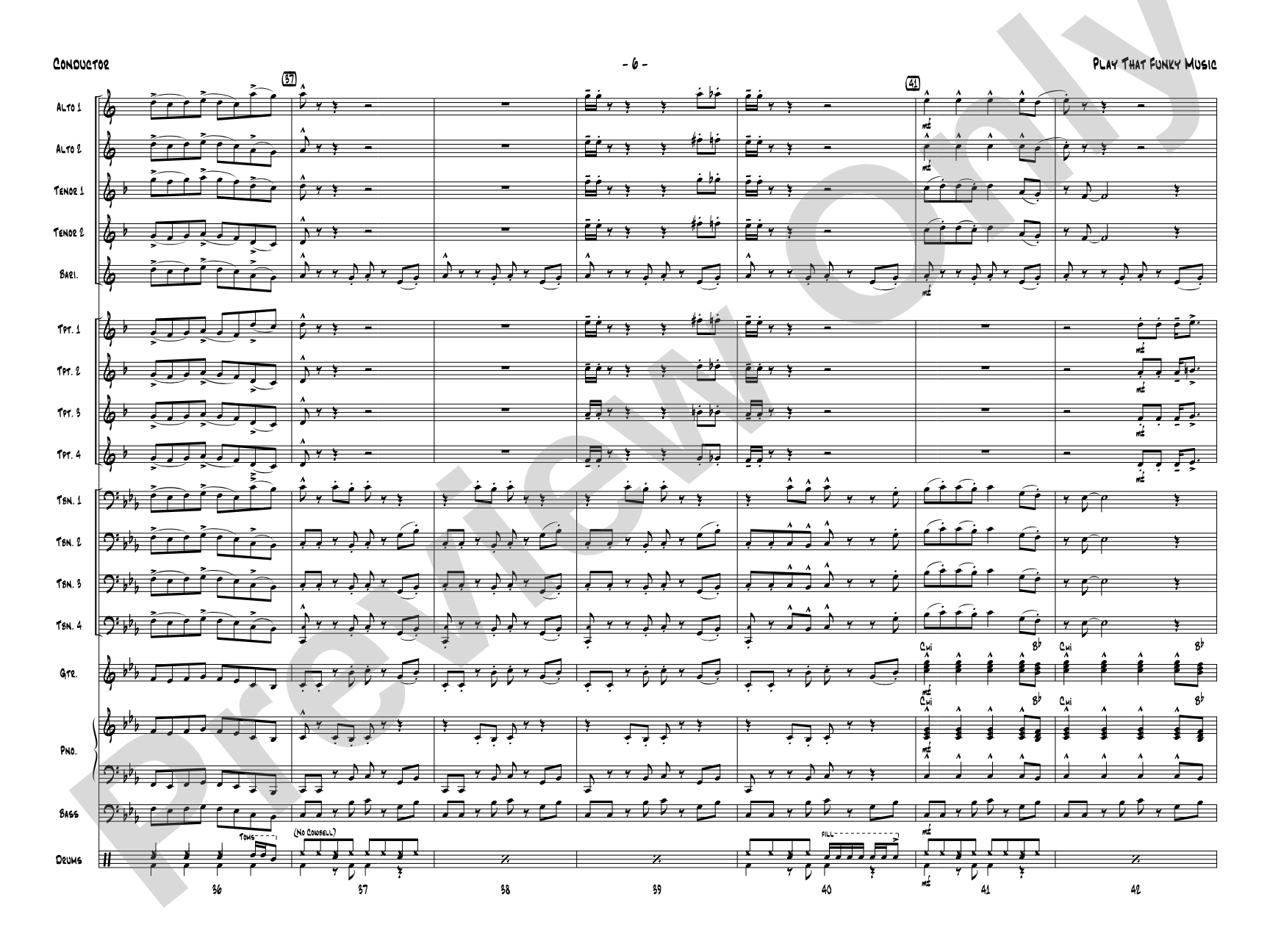 Play That Funky Music: Jazz Ensemble Conductor Score & Parts