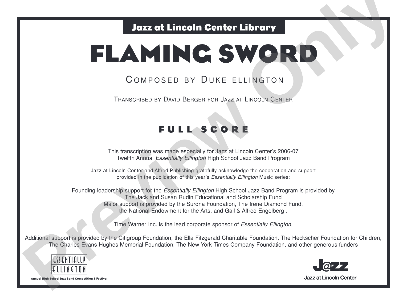 Flaming Sword: Jazz Ensemble Conductor Score & Parts