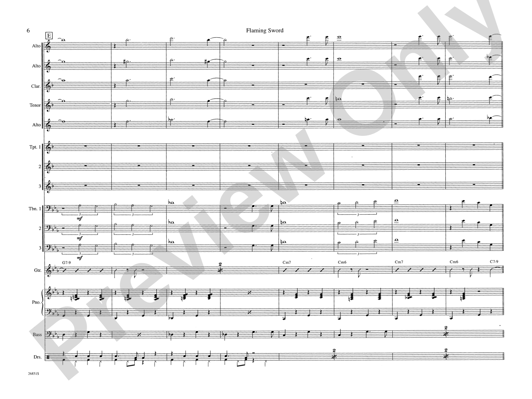 Flaming Sword: Jazz Ensemble Conductor Score & Parts