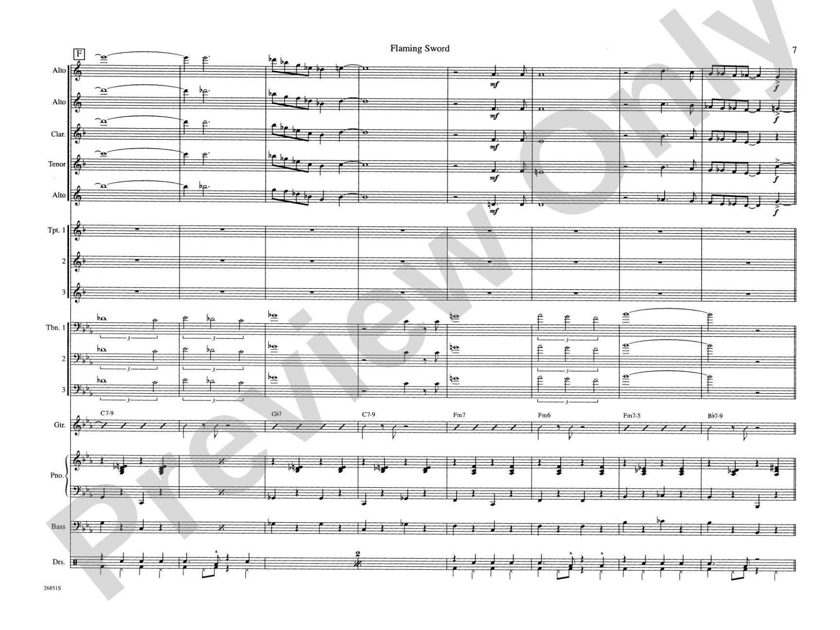 Flaming Sword: Jazz Ensemble Conductor Score & Parts
