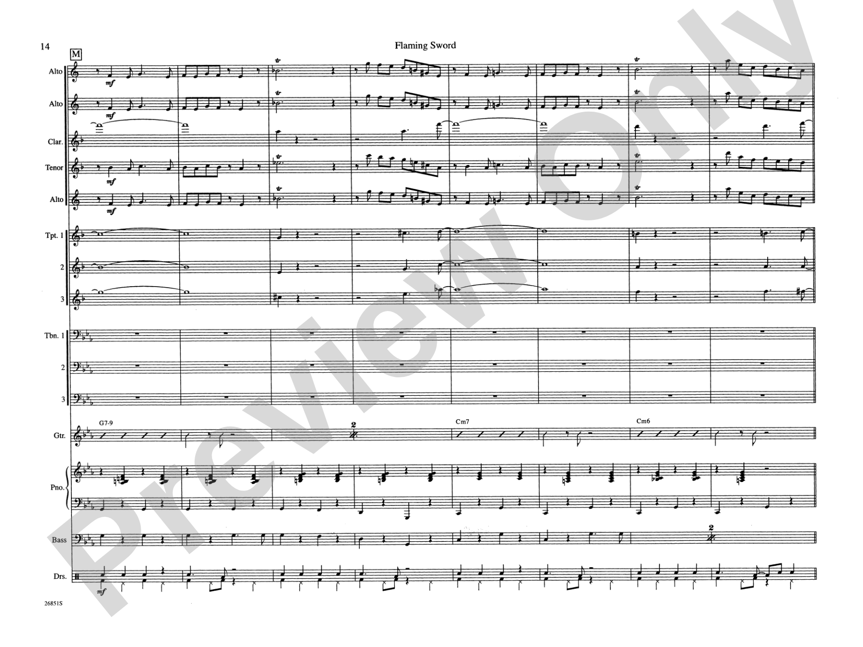 Flaming Sword: Jazz Ensemble Conductor Score & Parts