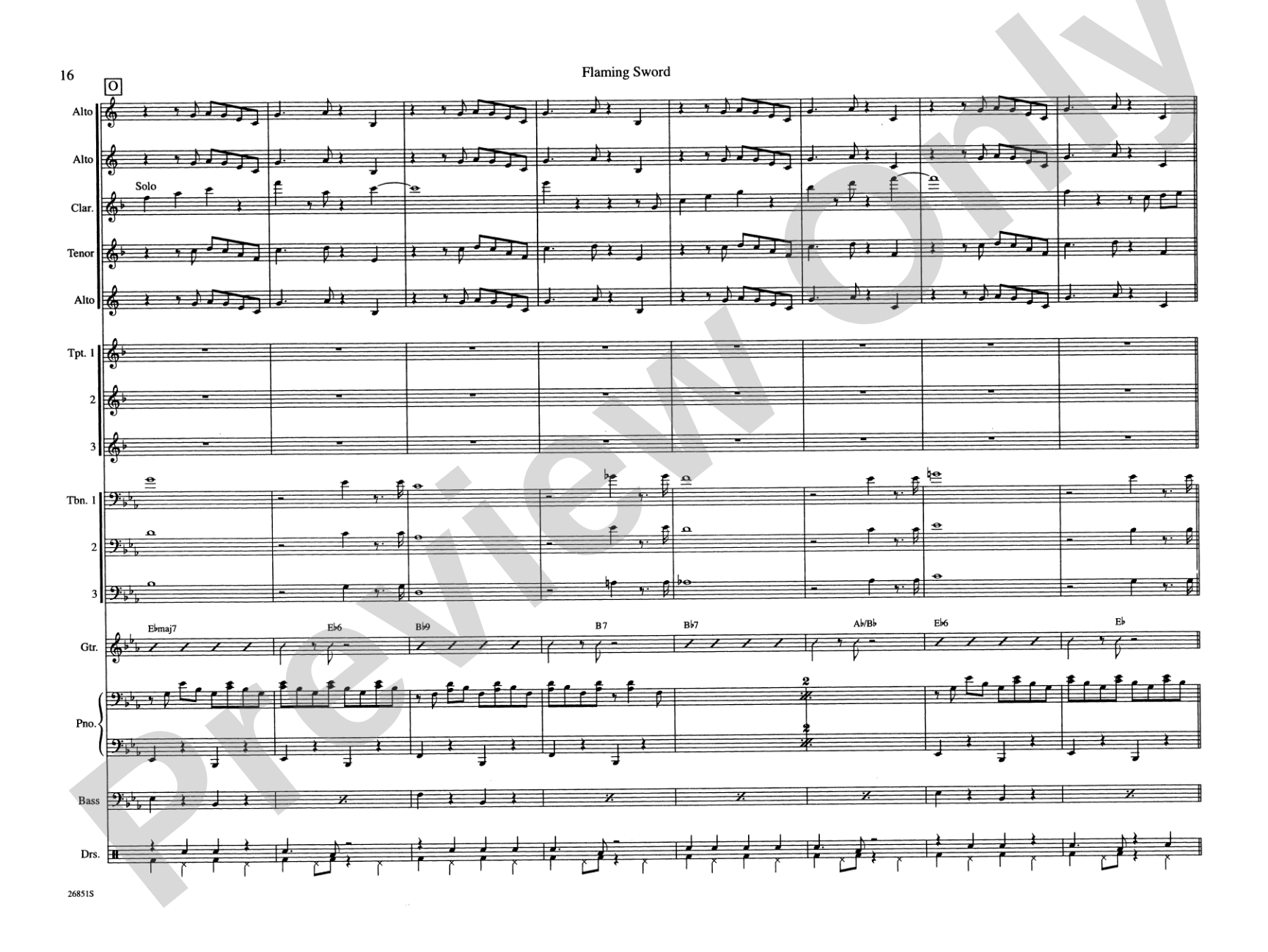 Flaming Sword: Jazz Ensemble Conductor Score & Parts