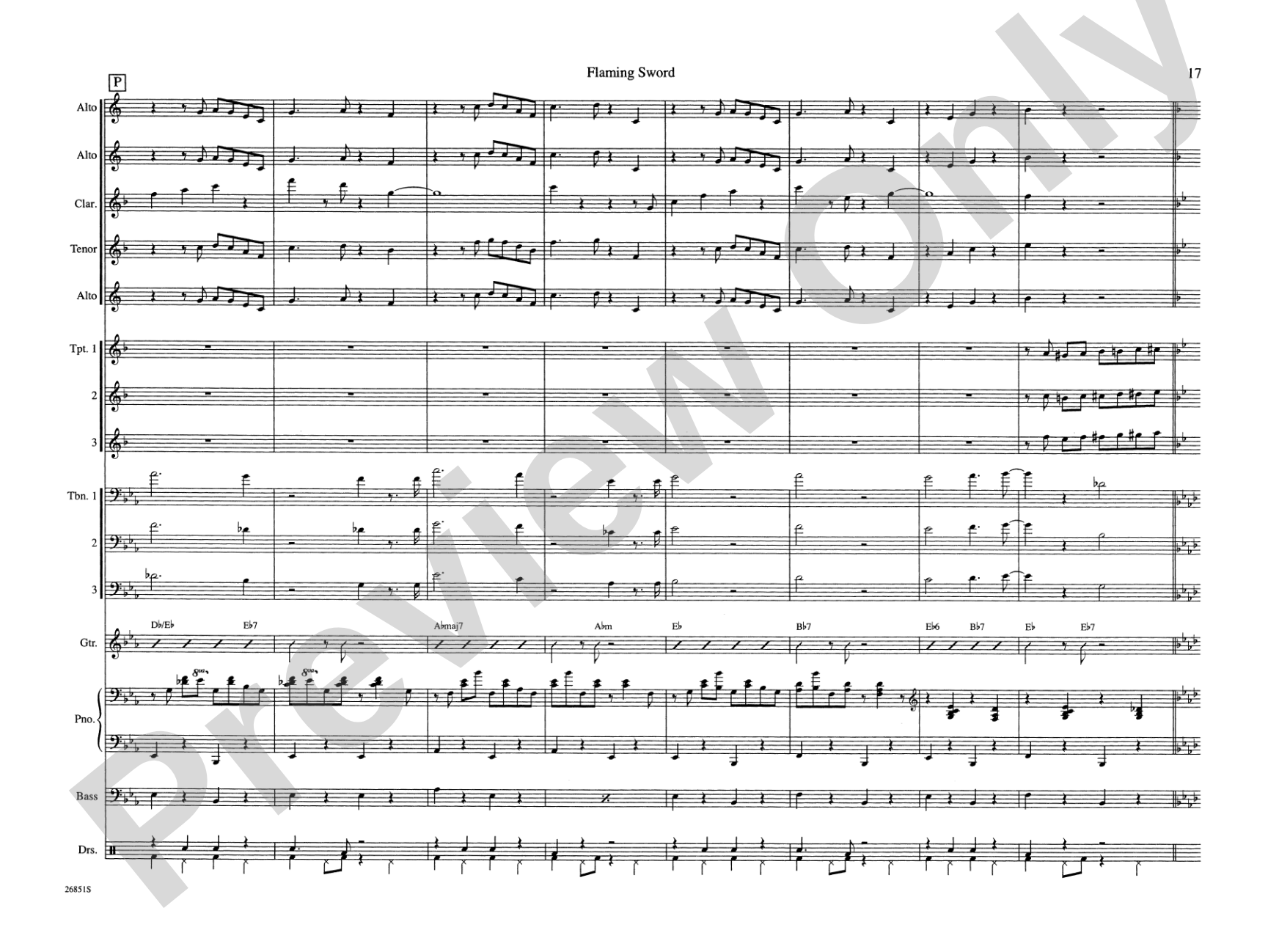 Flaming Sword: Jazz Ensemble Conductor Score & Parts