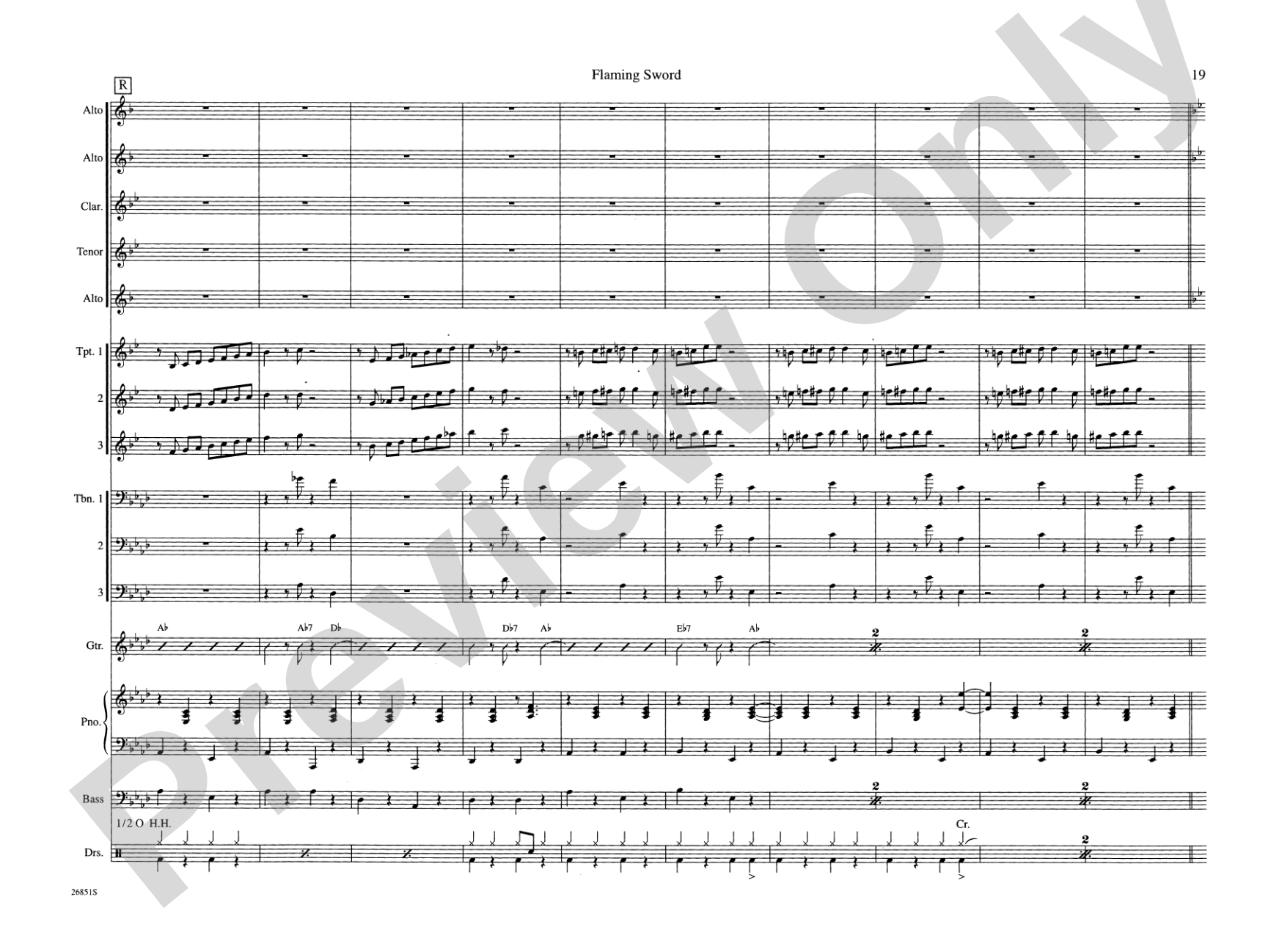 Flaming Sword: Jazz Ensemble Conductor Score & Parts