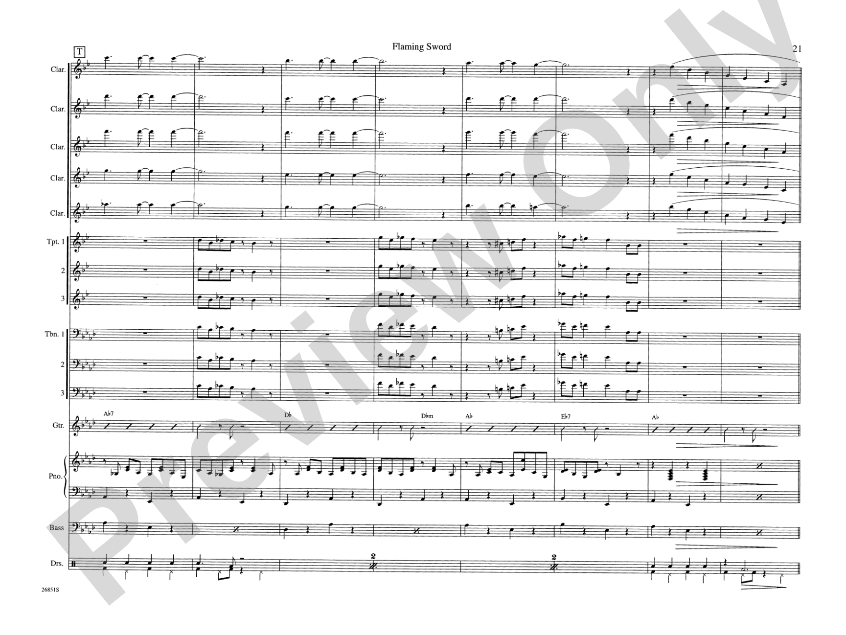 Flaming Sword: Jazz Ensemble Conductor Score & Parts