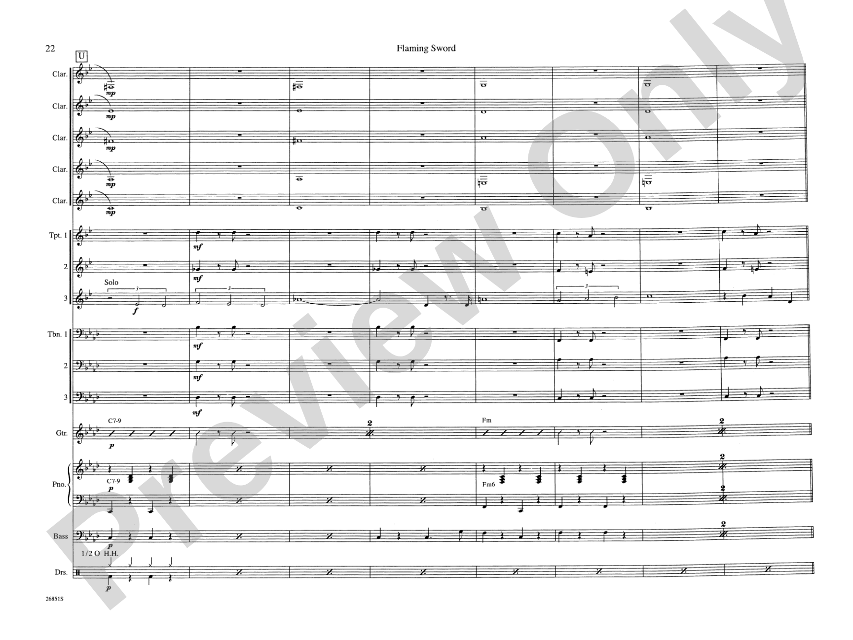 Flaming Sword: Jazz Ensemble Conductor Score & Parts