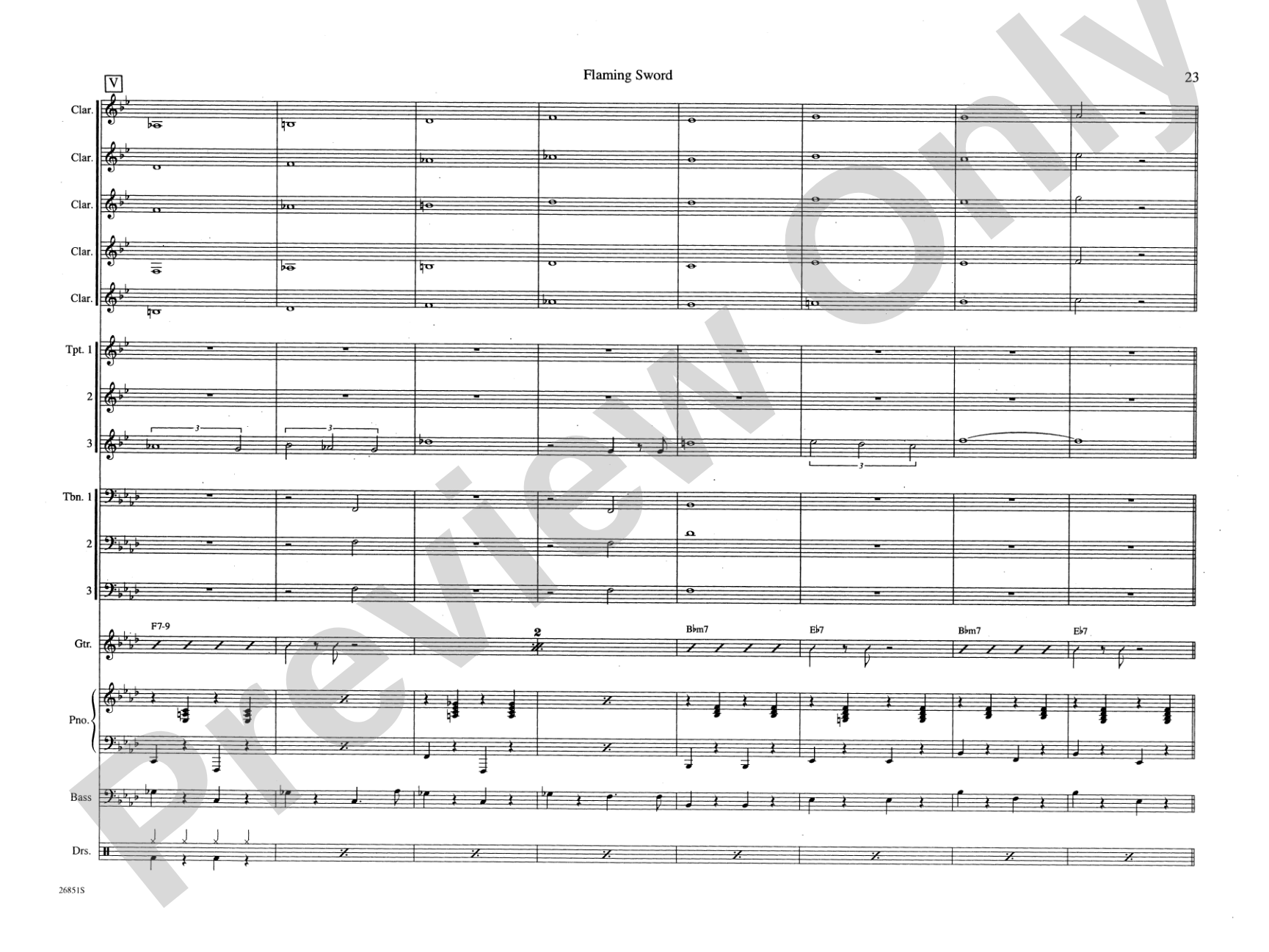 Flaming Sword: Jazz Ensemble Conductor Score & Parts