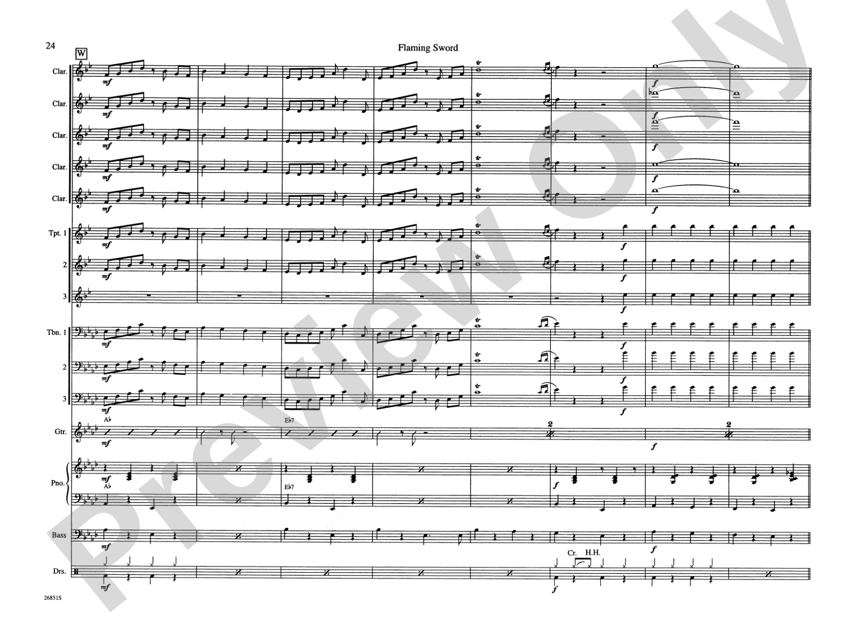 Flaming Sword: Jazz Ensemble Conductor Score & Parts