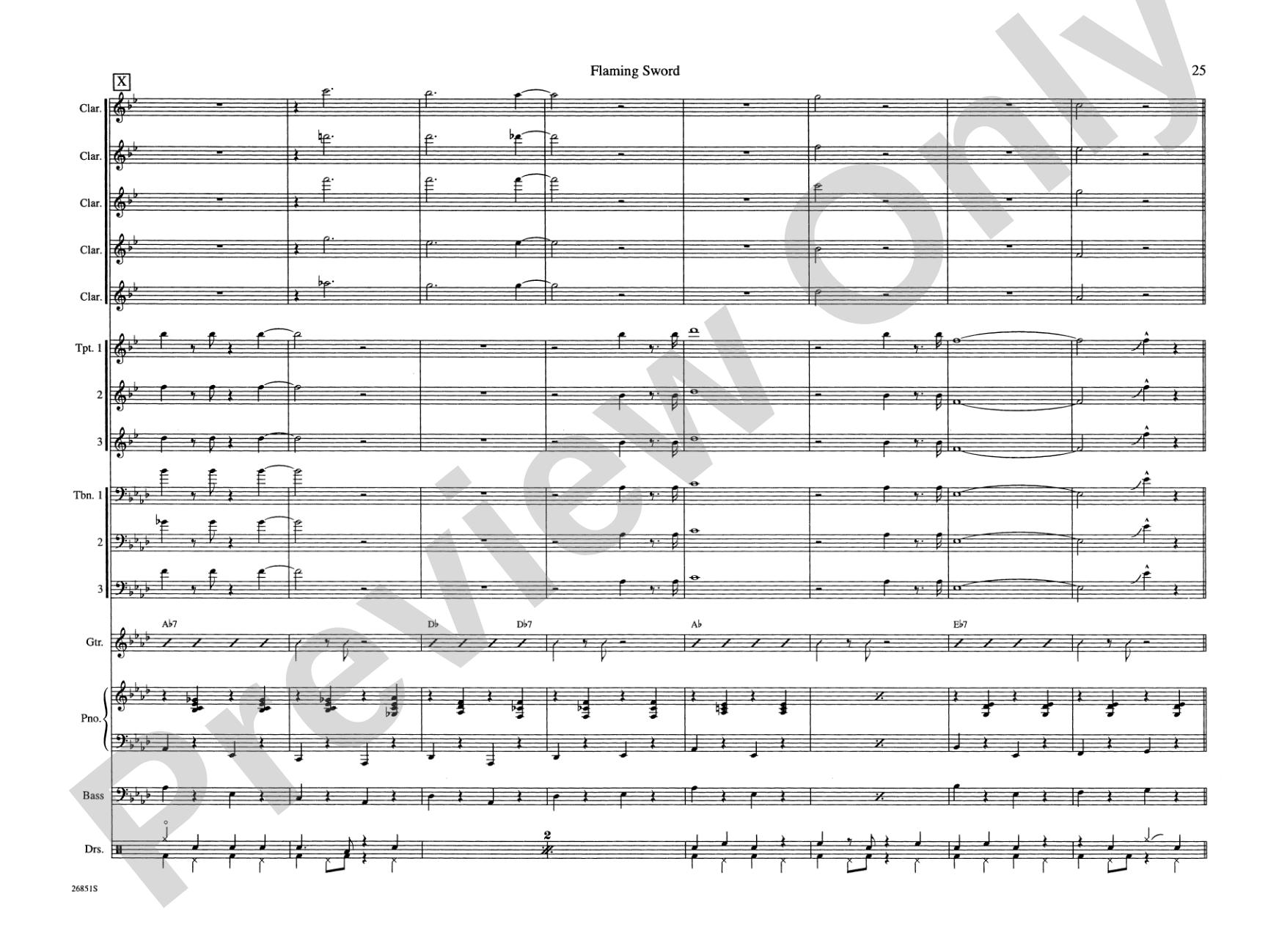 Flaming Sword: Jazz Ensemble Conductor Score & Parts
