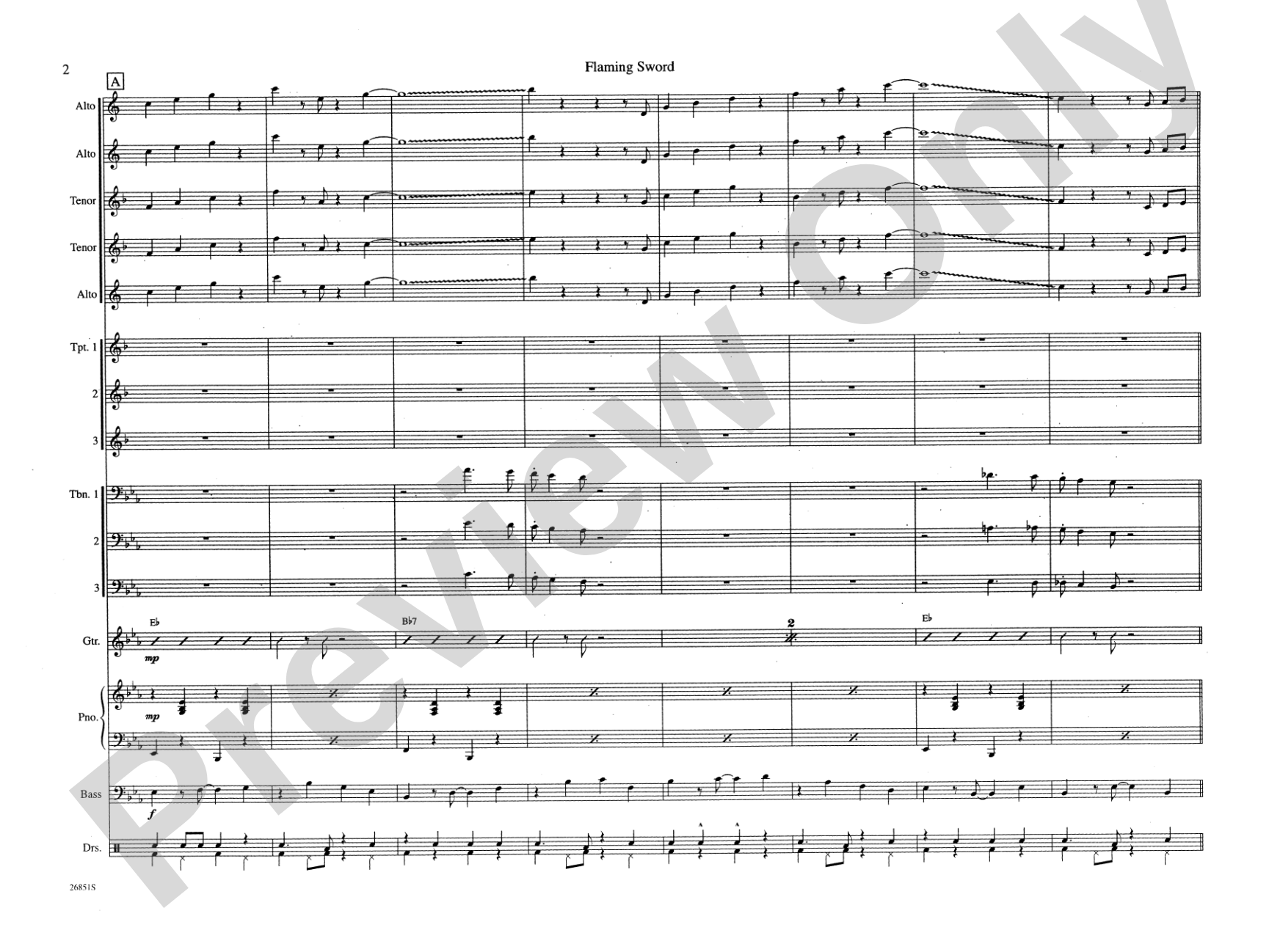 Flaming Sword: Jazz Ensemble Conductor Score & Parts
